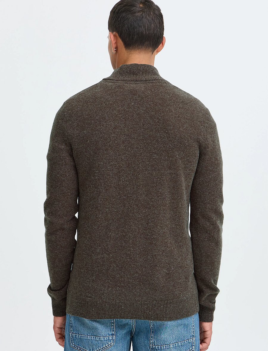 Blend - BHBRANKO HALFZIPP KNIT NOOS - pullover mit halbem reißverschluss - turkish coffee melange - 3