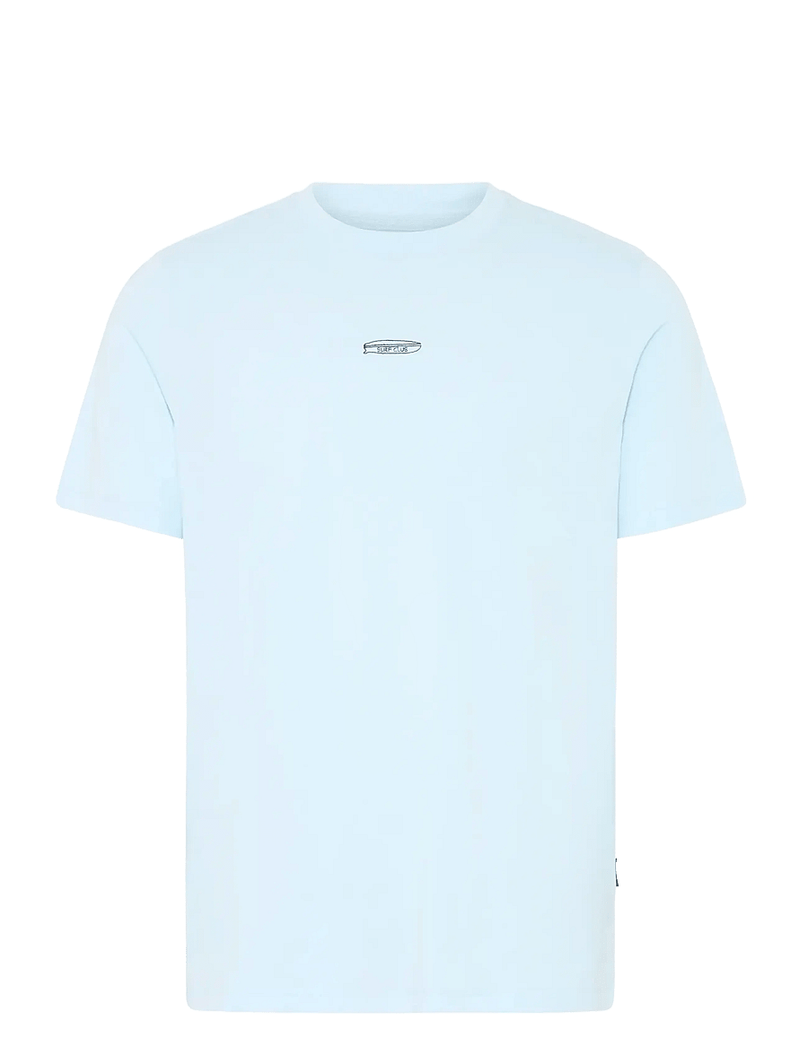 Blend - BHKAMIL EMB S/S TEE - kurzärmelig - blue frost - 1