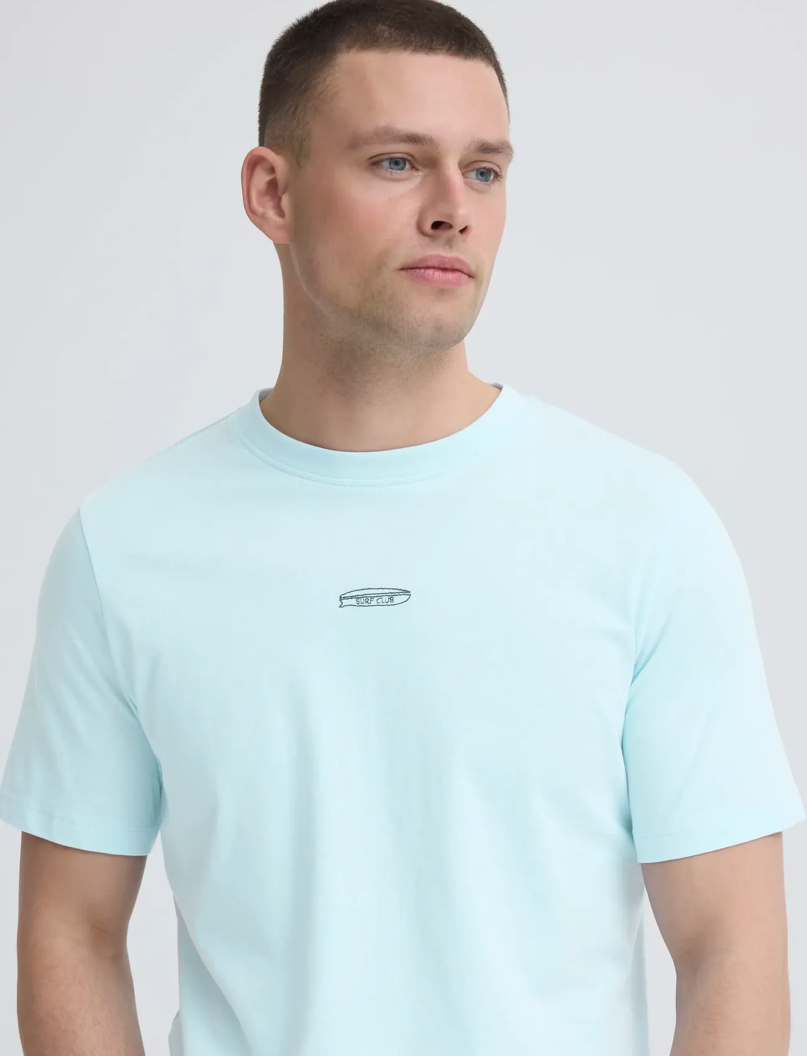 Blend - BHKAMIL EMB S/S TEE - laveste priser - blue frost - 4
