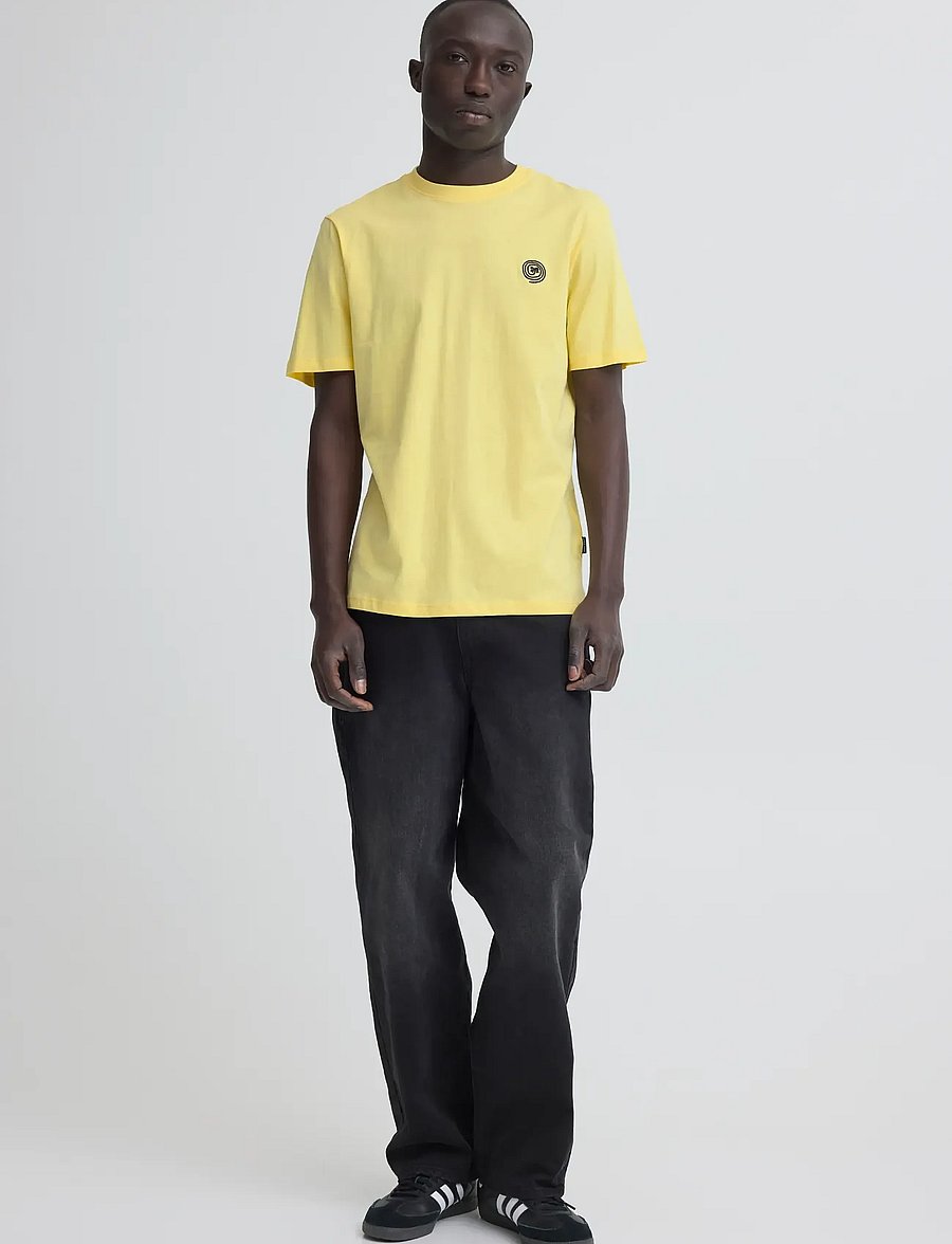 Blend - BHKAMIL EMB S/S TEE - kurzärmelig - lemon meringue - 0