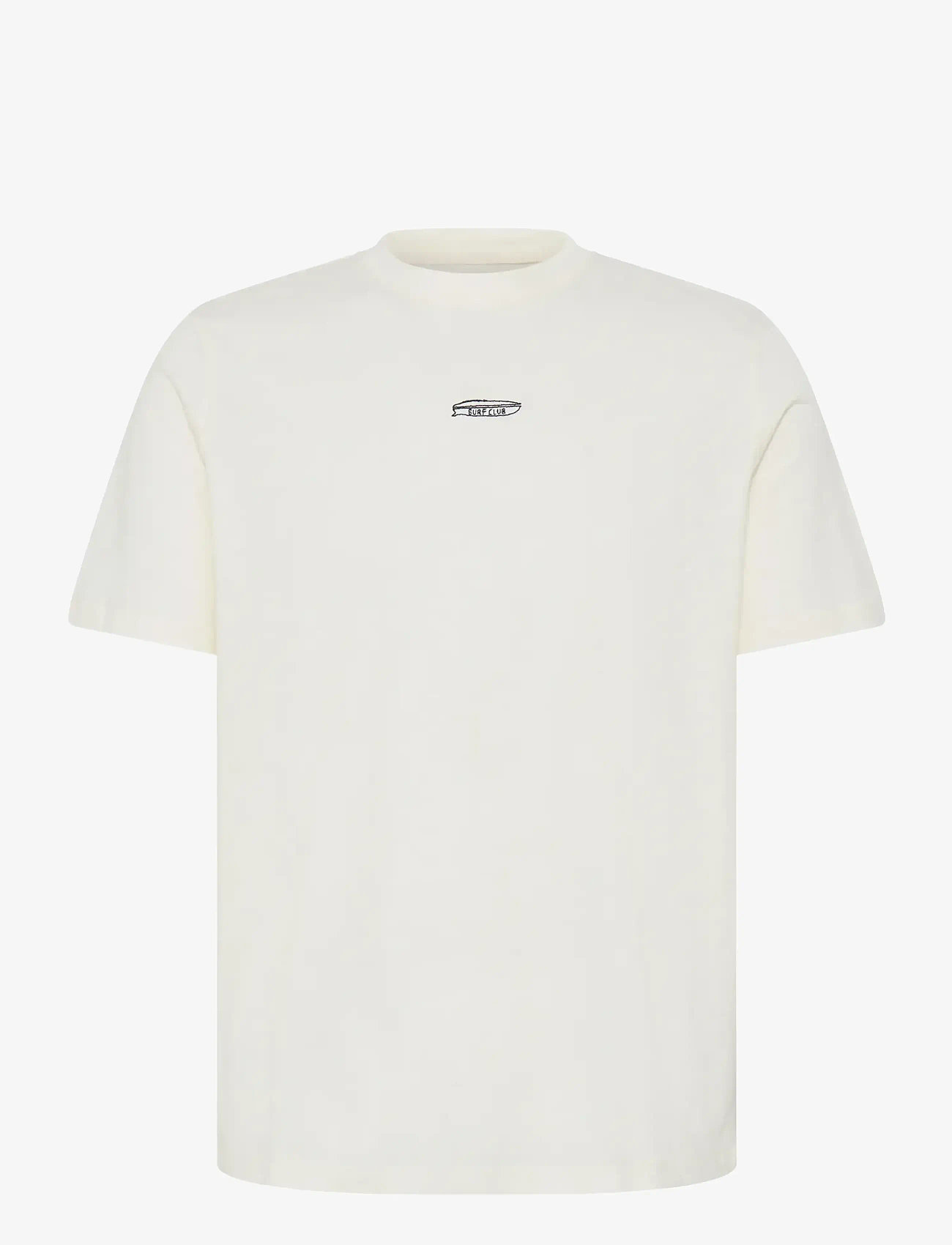 Blend - BHKAMIL EMB S/S TEE - kortærmede t-shirts - vanilla ice - 1