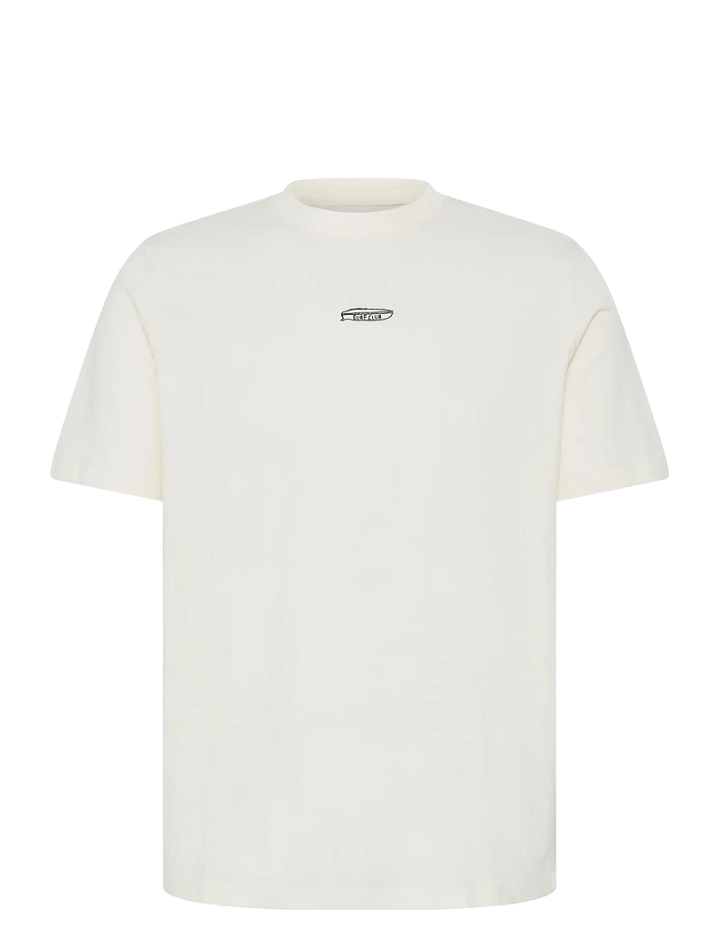 Blend - BHKAMIL EMB S/S TEE - kurzärmelig - vanilla ice - 1
