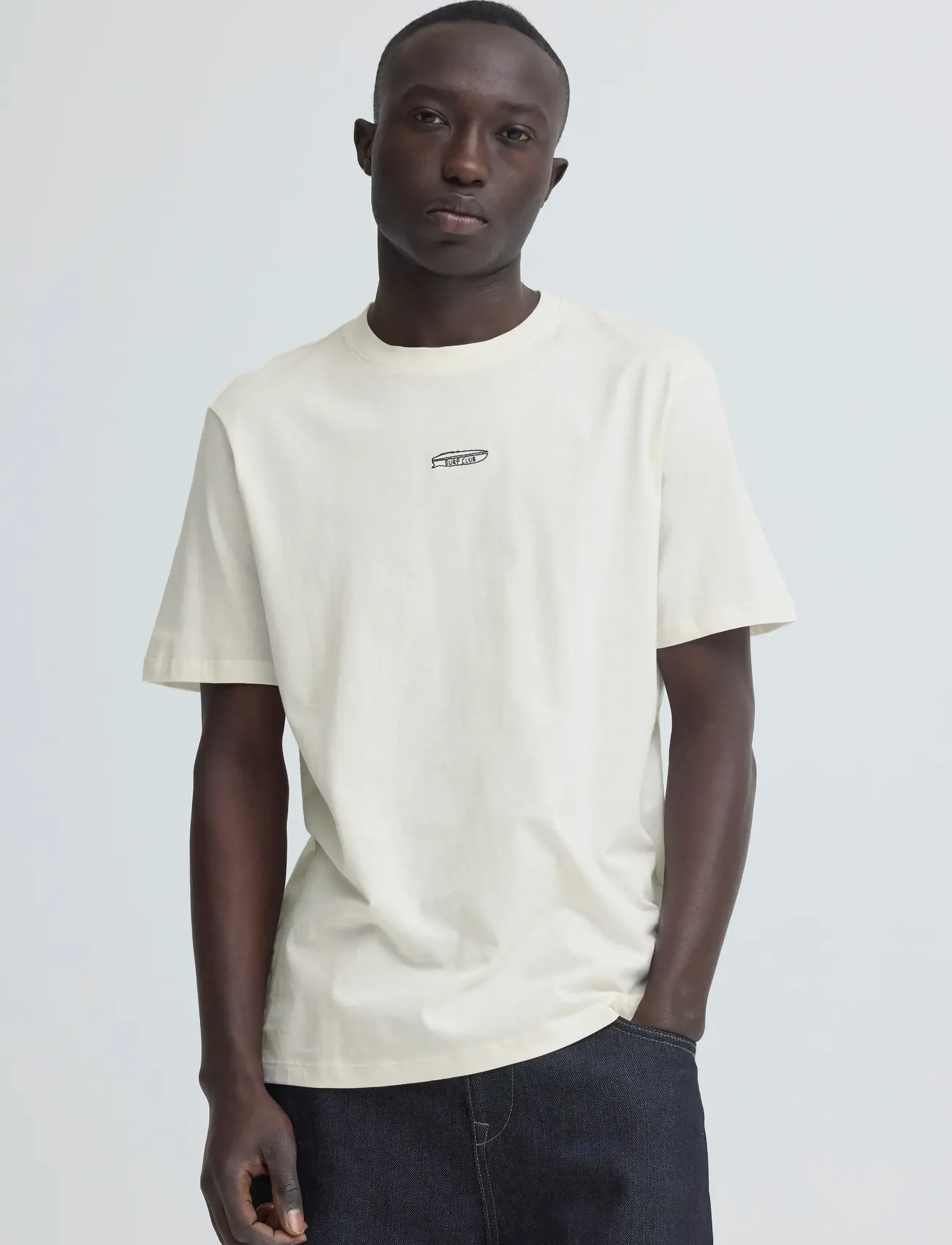 Blend - BHKAMIL EMB S/S TEE - laveste priser - vanilla ice - 5