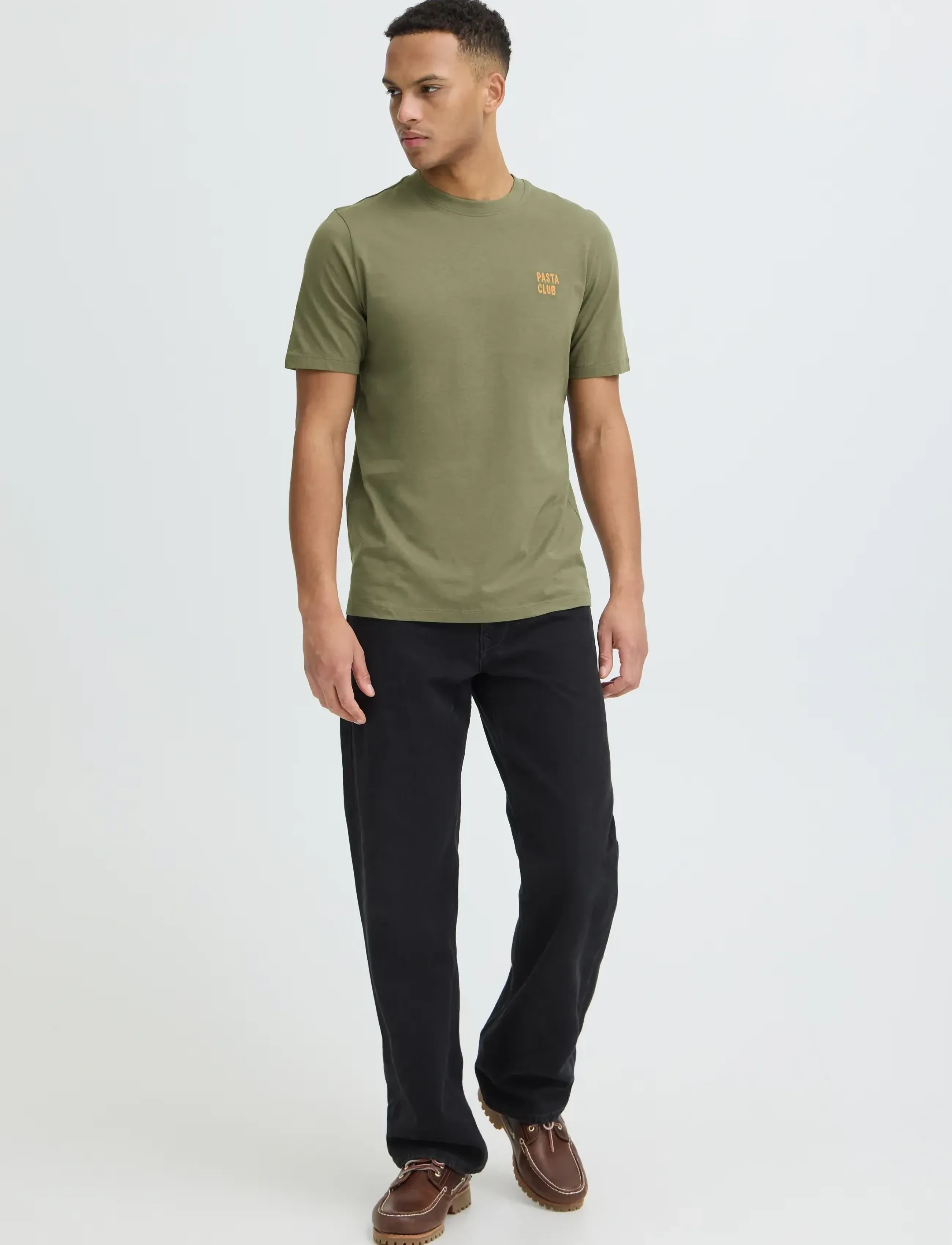 Blend BHKAAN EMB S/S TEE - Blend - DUSTY OLIVE / khaki/green