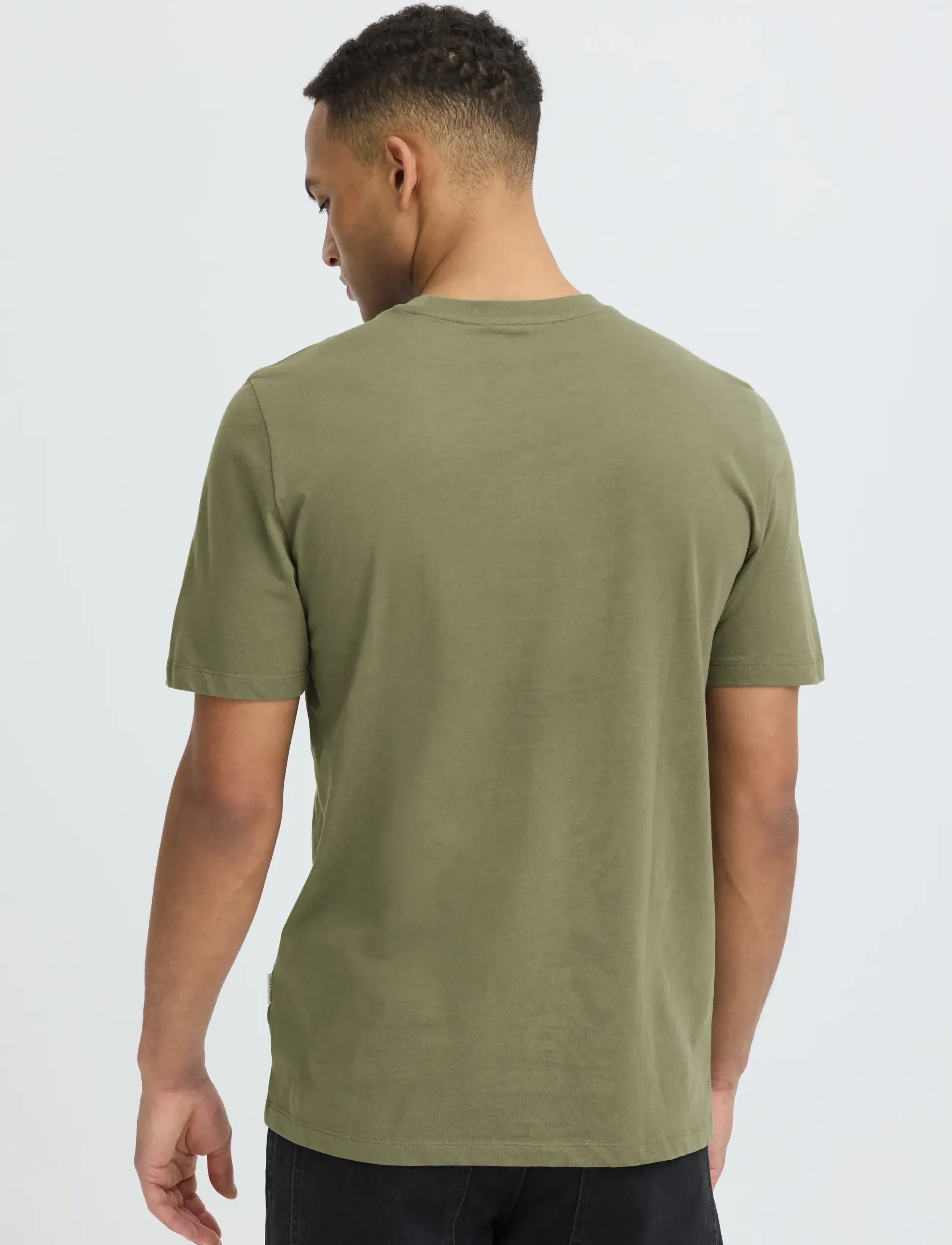 Blend - BHKAAN EMB S/S TEE - short-sleeved t-shirts - dusty olive - 3