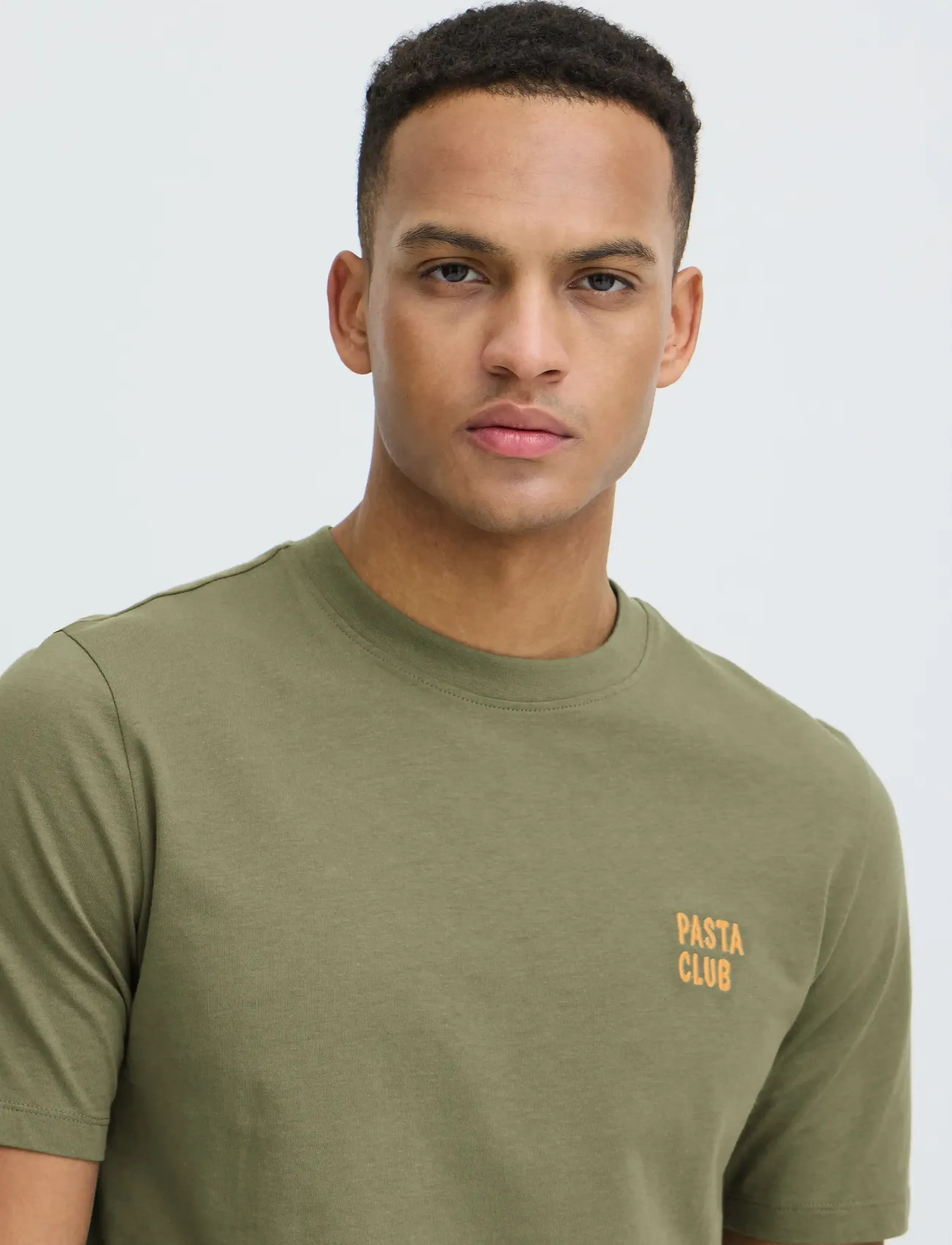 Blend - BHKAAN EMB S/S TEE - short-sleeved t-shirts - dusty olive - 4