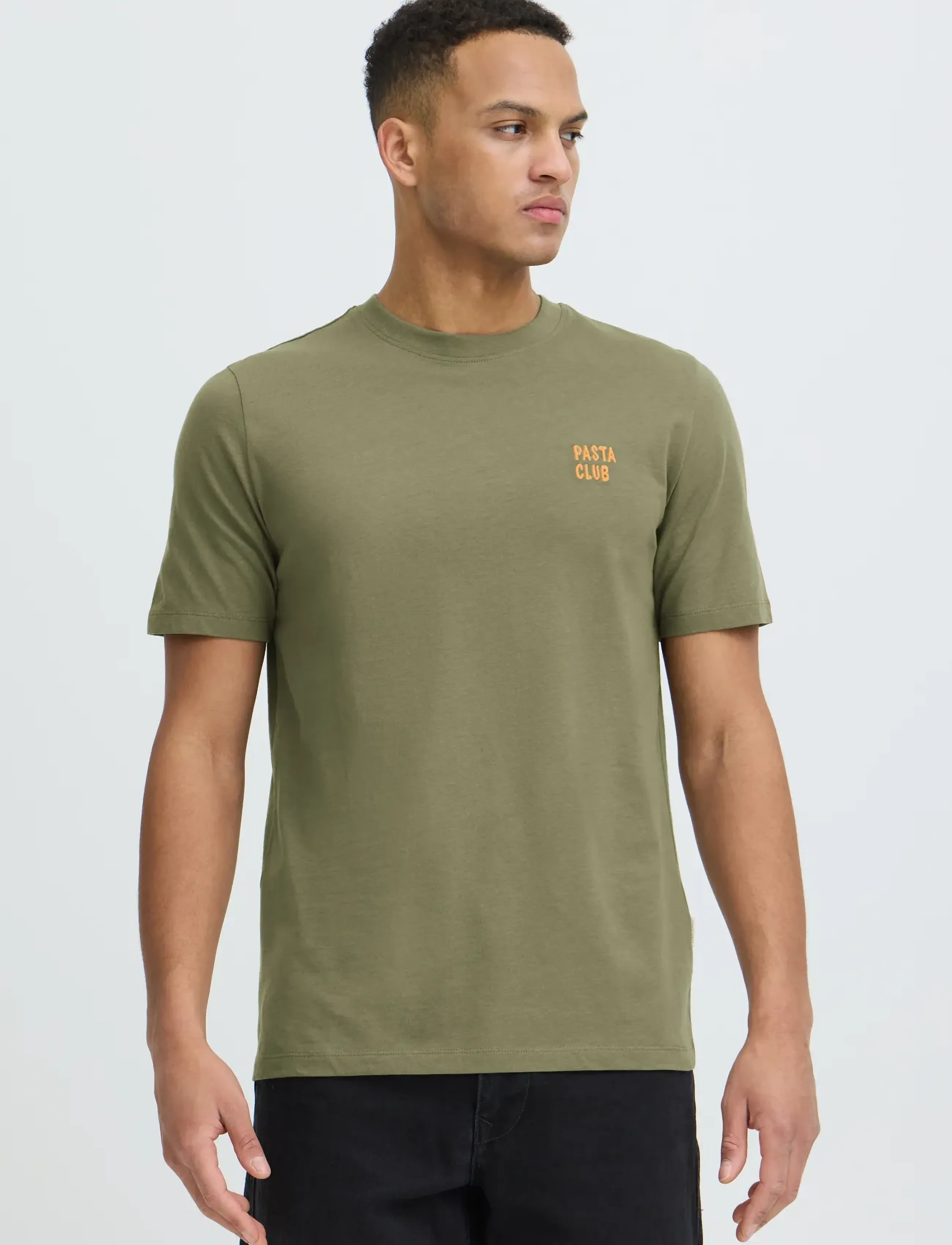 Blend - BHKAAN EMB S/S TEE - short-sleeved t-shirts - dusty olive - 5