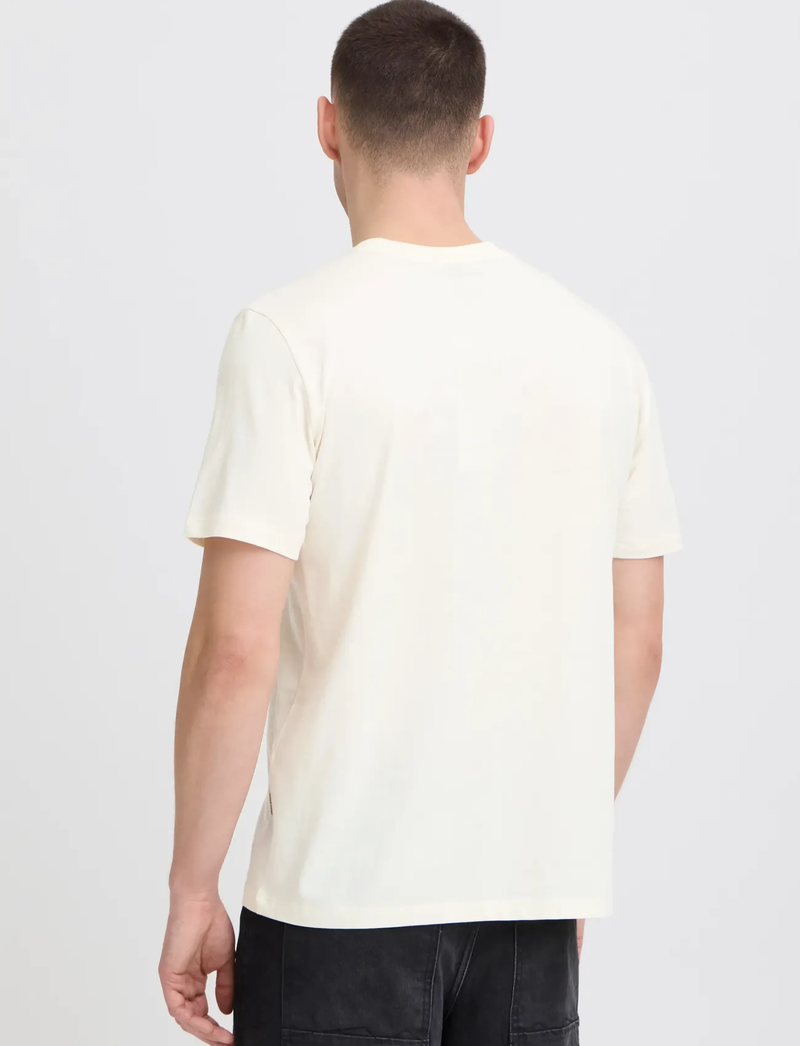Blend - BHKAAN EMB S/S TEE - short-sleeved t-shirts - vanilla ice - 3