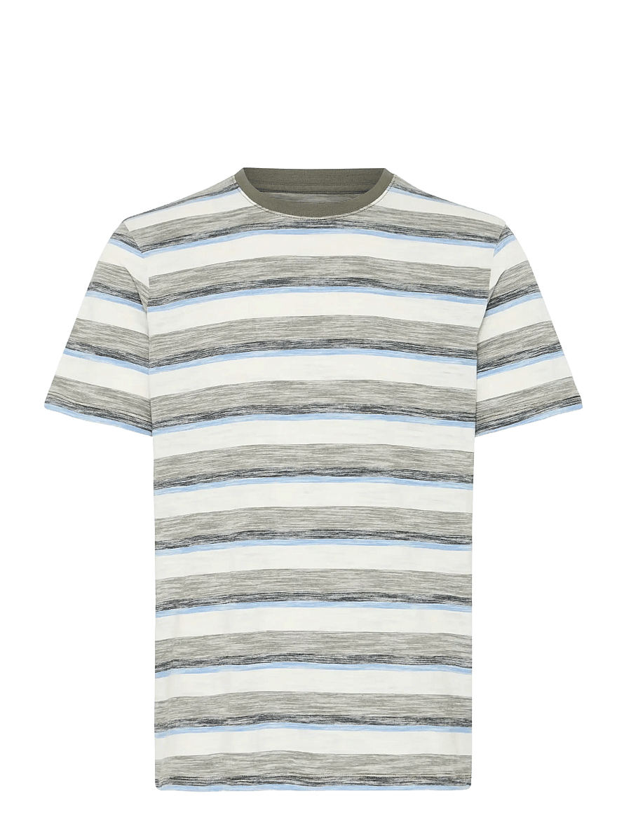 Blend - BHKOBE STRIPE S/S TEE - kurzärmelige t-shirts - dusty olive - 1