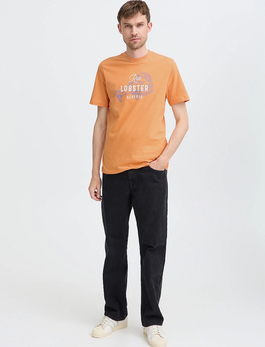 Blend - BHKRISTOFF GRAPHIC S/S TEE - short-sleeved t-shirts - muskmelon - 0
