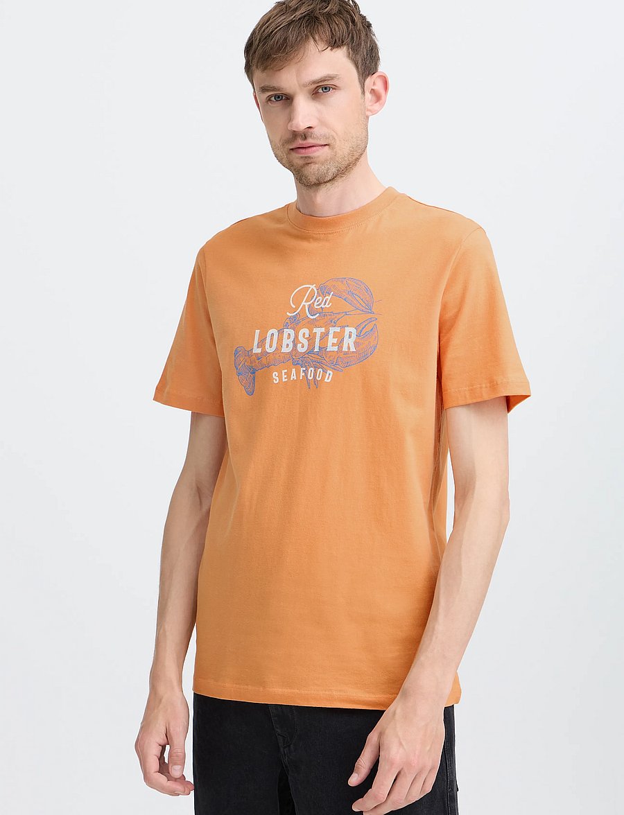 Blend - BHKRISTOFF GRAPHIC S/S TEE - short-sleeved t-shirts - muskmelon - 5