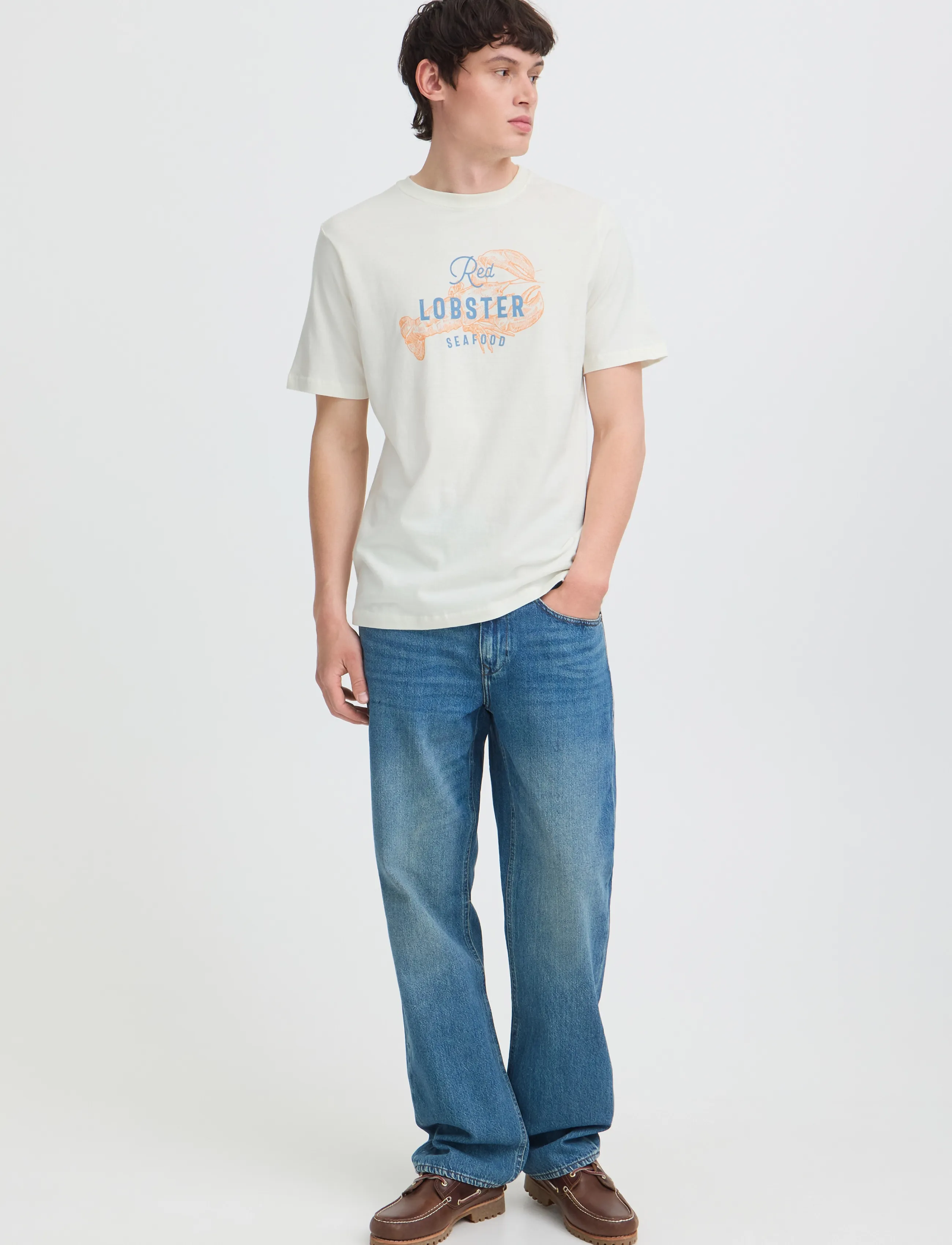 Blend BHKRISTOFF GRAPHIC S/S TEE - T-Shirts - VANILLA ICE / cream