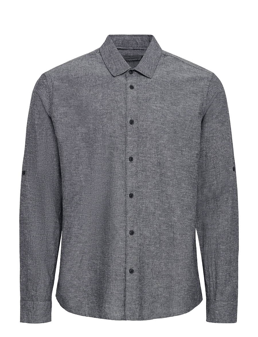Blend - BHABAN SHIRT PP NOOS - linen shirts - black beauty - 1