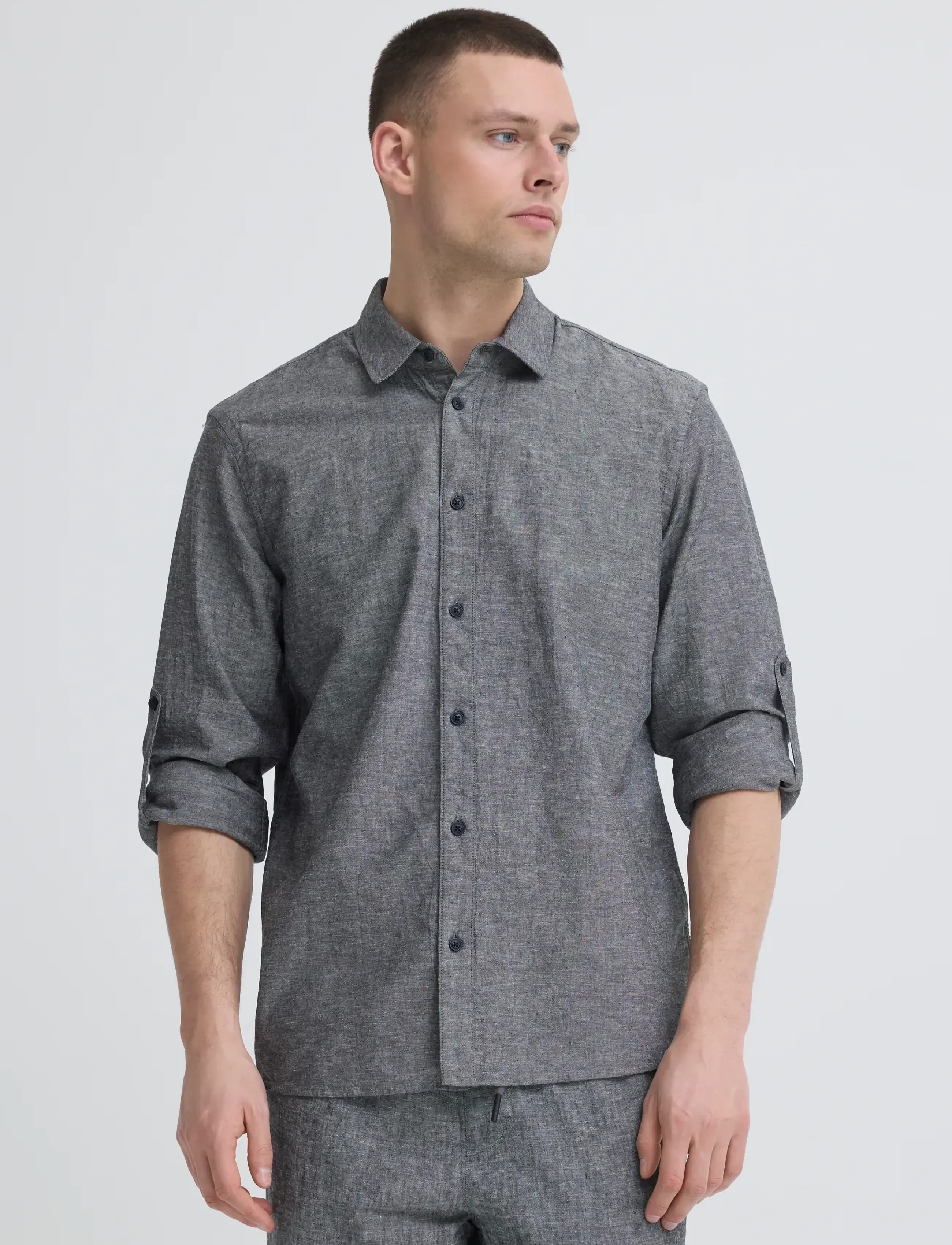 Blend - BHABAN SHIRT PP NOOS - linen shirts - black beauty - 5