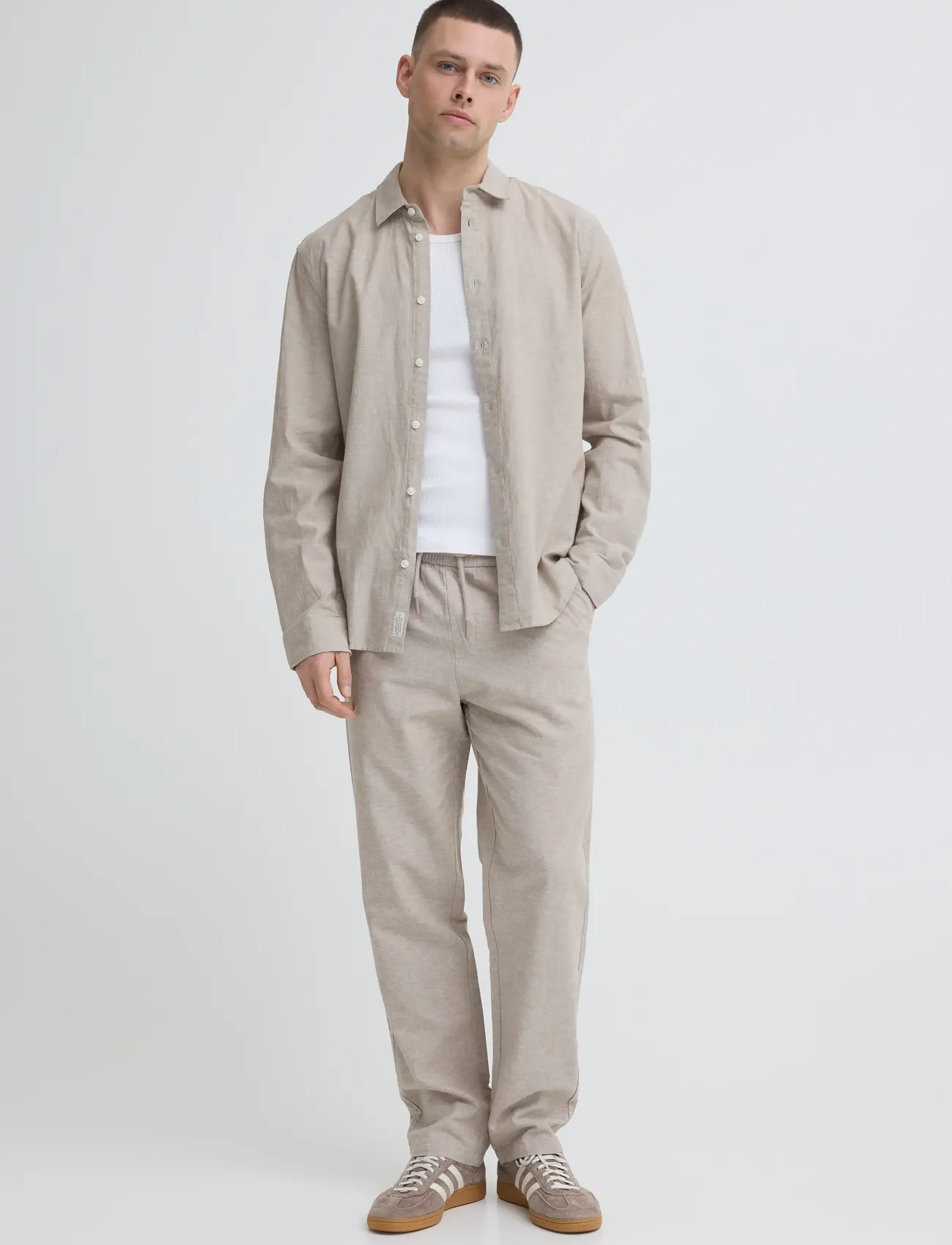 Blend BHABAN SHIRT PP NOOS - Tøj - CROCKERY / beige