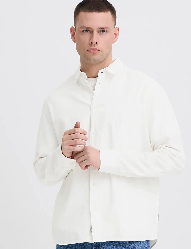 Blend - BHABAN SHIRT PP NOOS - hørskjorter - snow white - 4