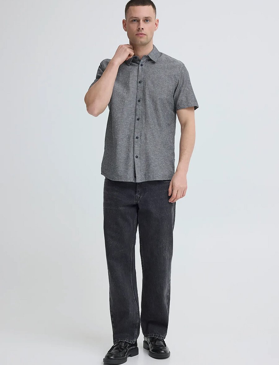 Blend - BHABAN SHIRT PP NOOS - hørskjorter - black beauty - 0
