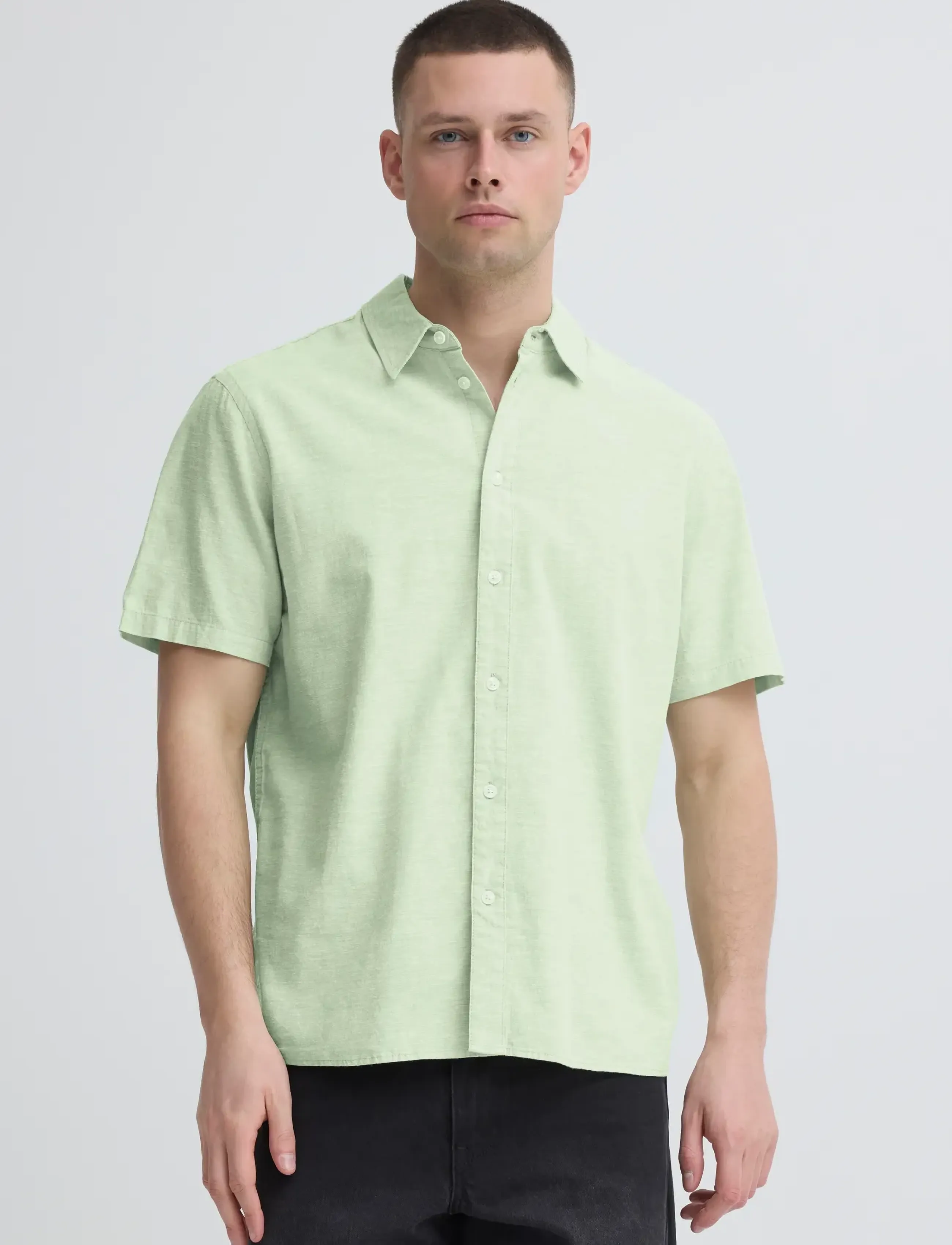 Blend - BHABAN SHIRT PP NOOS - linased särgid - fair green - 5