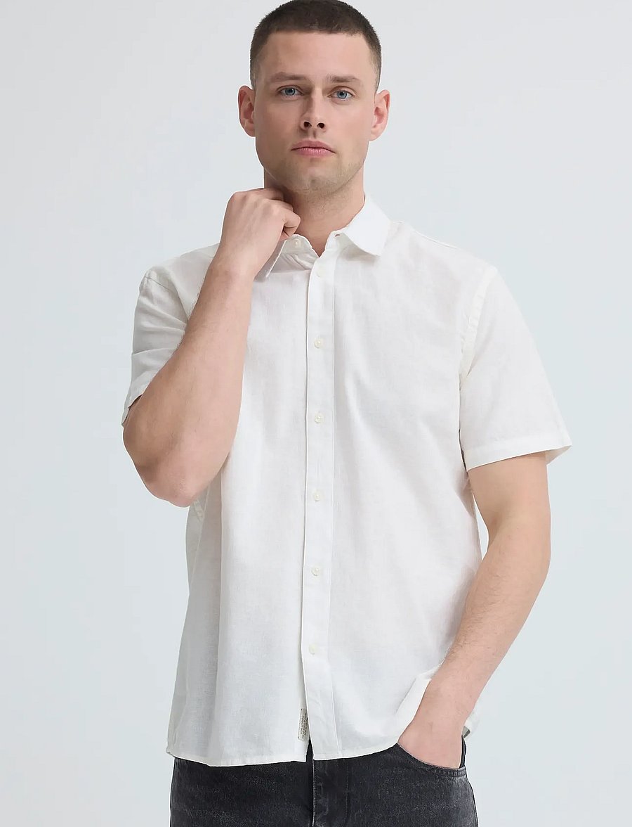 Blend - BHABAN SHIRT PP NOOS - linskjorter - snow white - 5