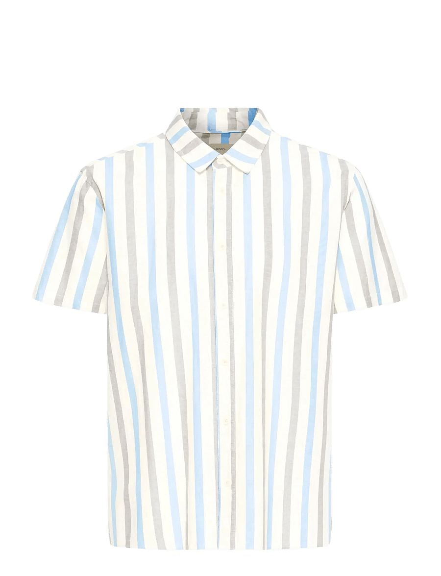 Blend - BHABAN SHIRT STRIPE - randiga skjortor - lichen blue - 1