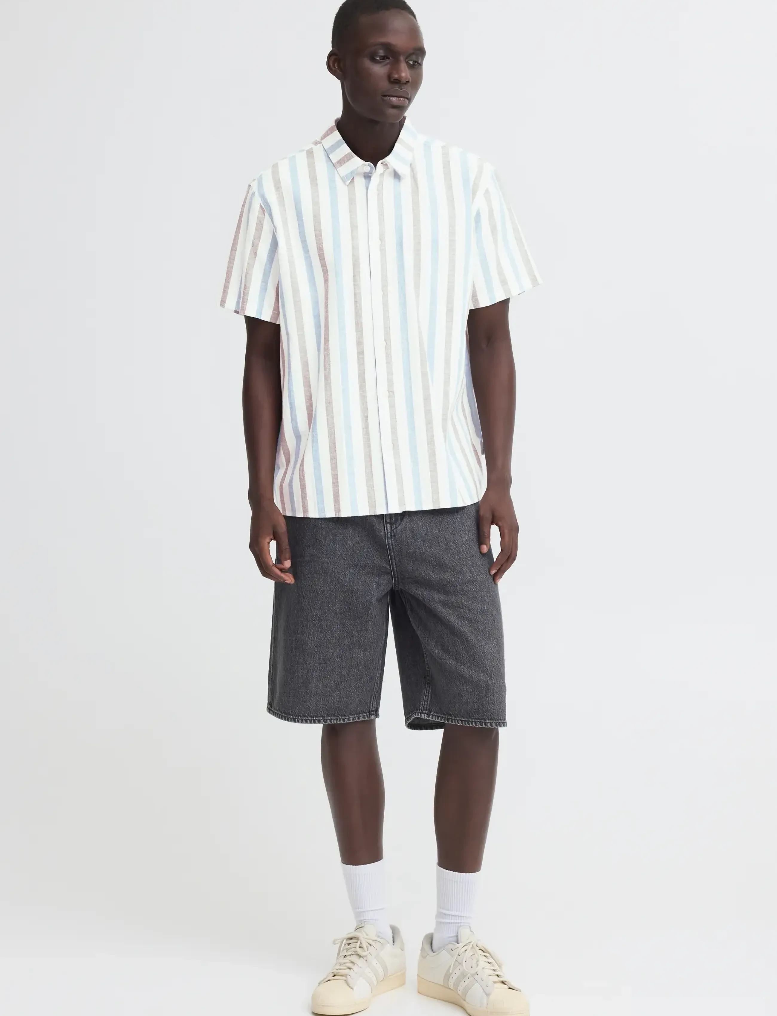 Blend BHABAN SHIRT STRIPE - Skyrtur - LICHEN BLUE / blue