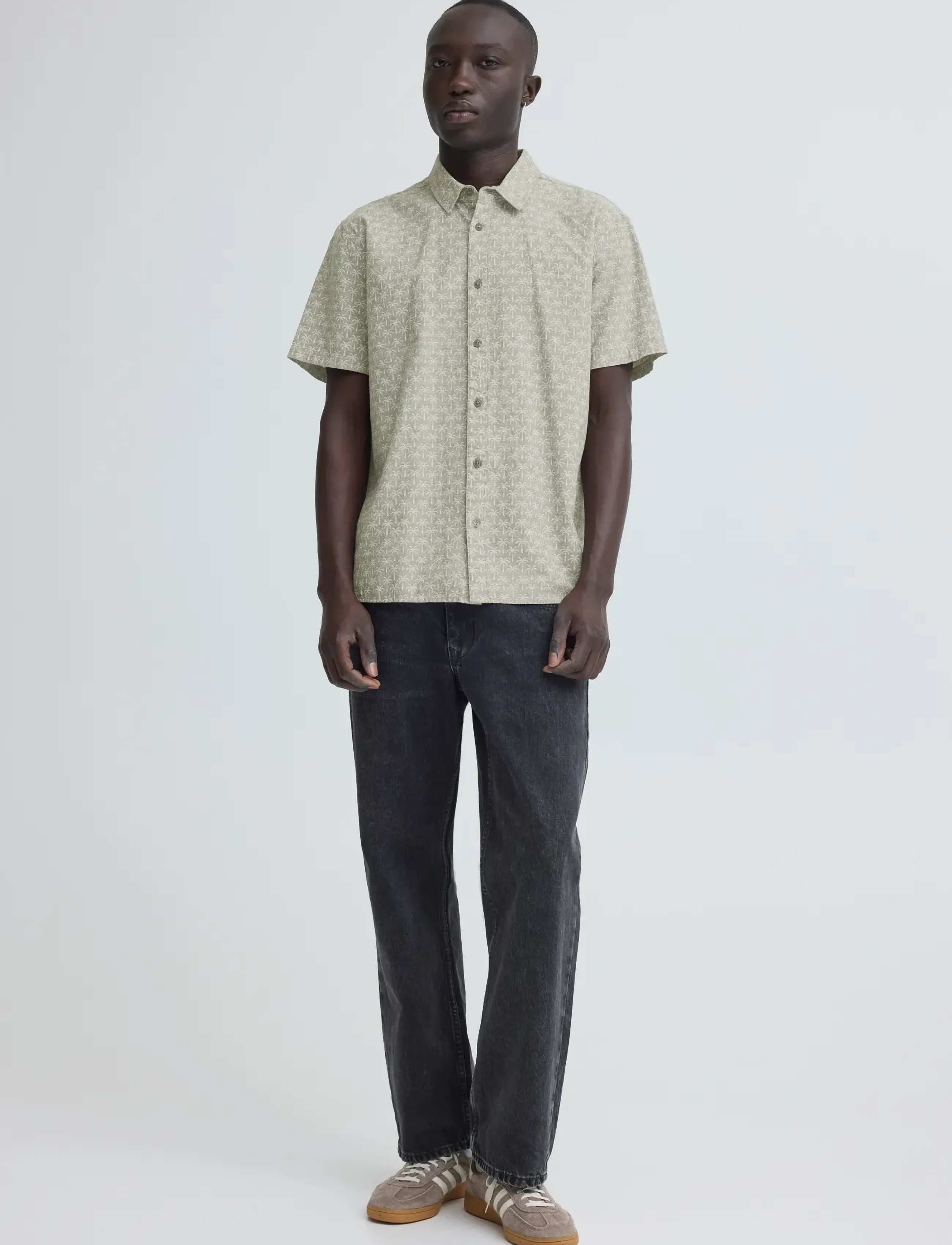 Blend BHABAN SHIRT PRINT - Tøj - DUSTY OLIVE / khaki/green