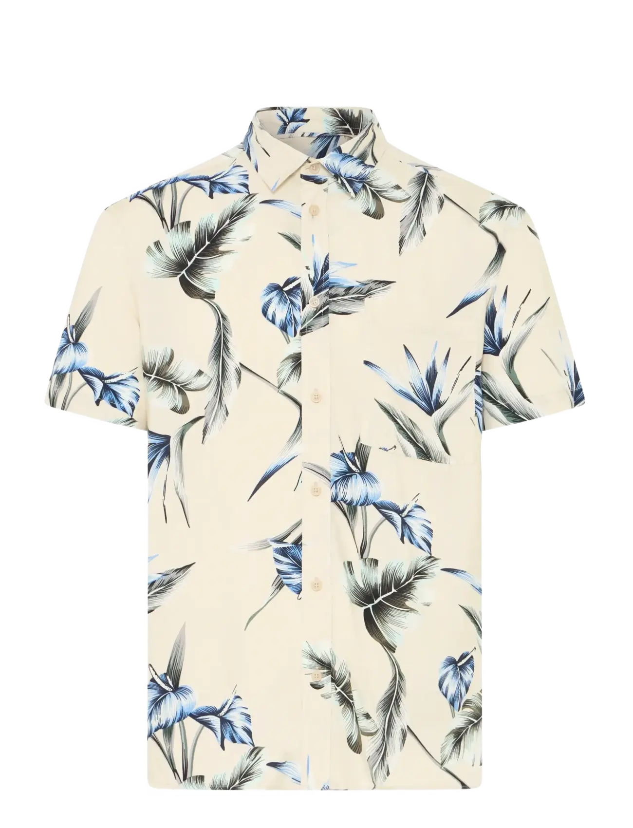 BLEND Bhamelo Shirt Print Cream - S - Herren