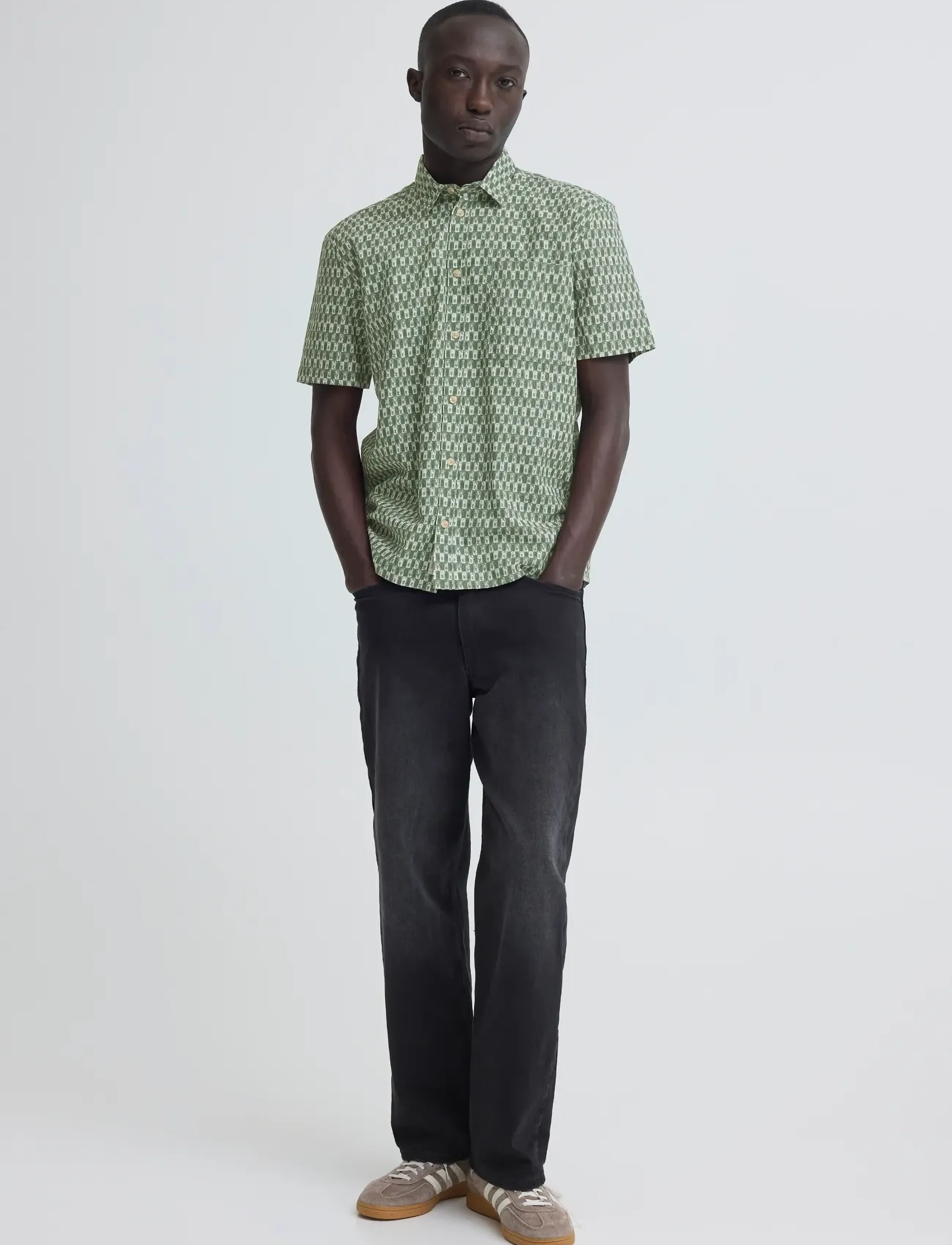 Blend BHAMIR SHIRT - Kortärmade skjortor - DUCK GREEN / green
