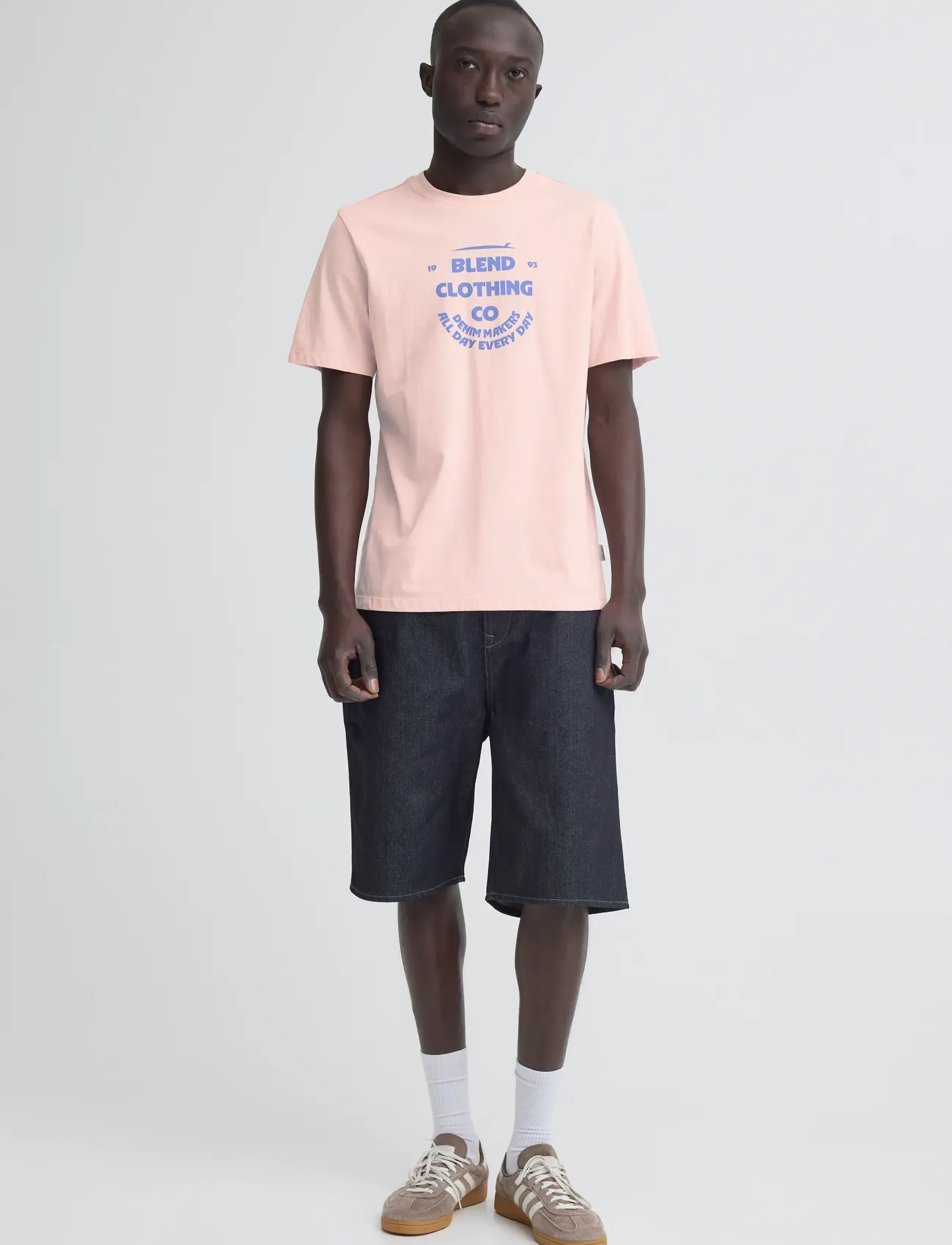 Blend BHKALLE LOGO S/S TEE - Kläder - PEACHSKIN / pink/rose