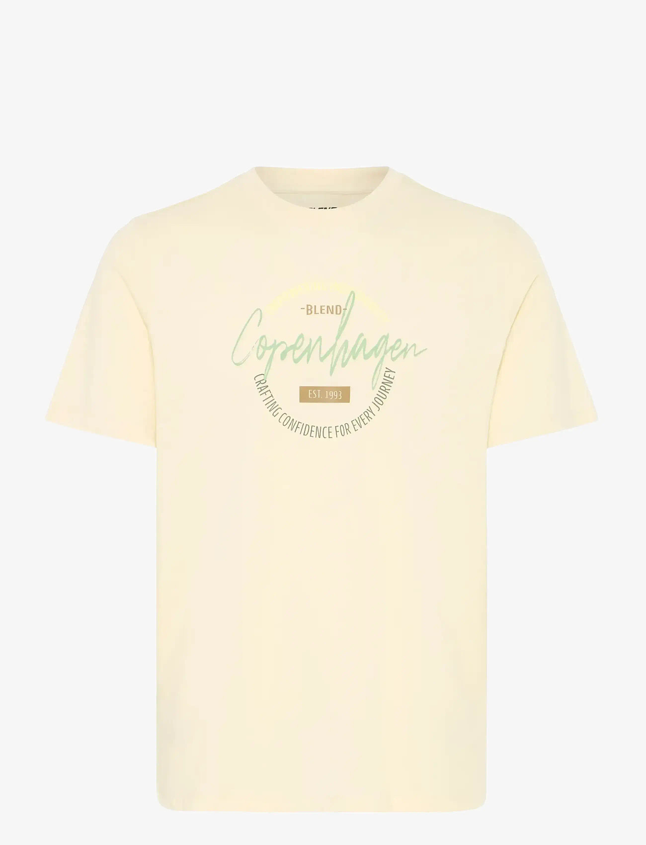 Blend - BHKNUT LOGO S/S TEE - kortærmede t-shirts - bleachedsand - 1