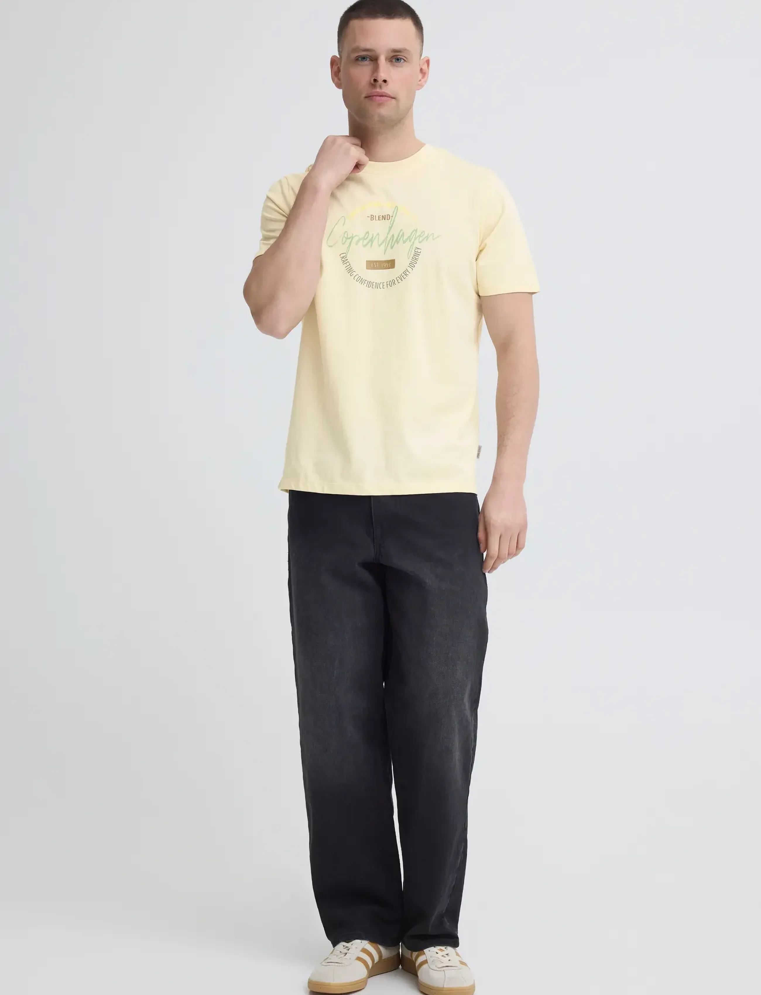 Blend BHKNUT LOGO S/S TEE - Riided - BLEACHEDSAND / yellow