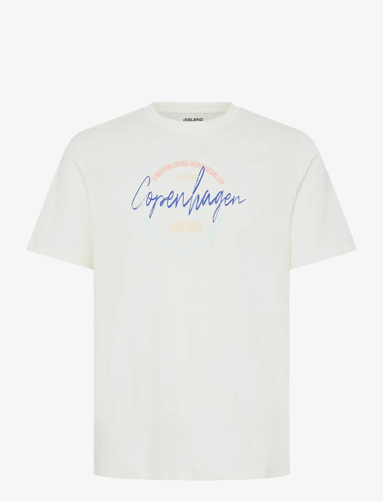 Blend - BHKNUT LOGO S/S TEE - kortærmede t-shirts - vanilla ice - 1