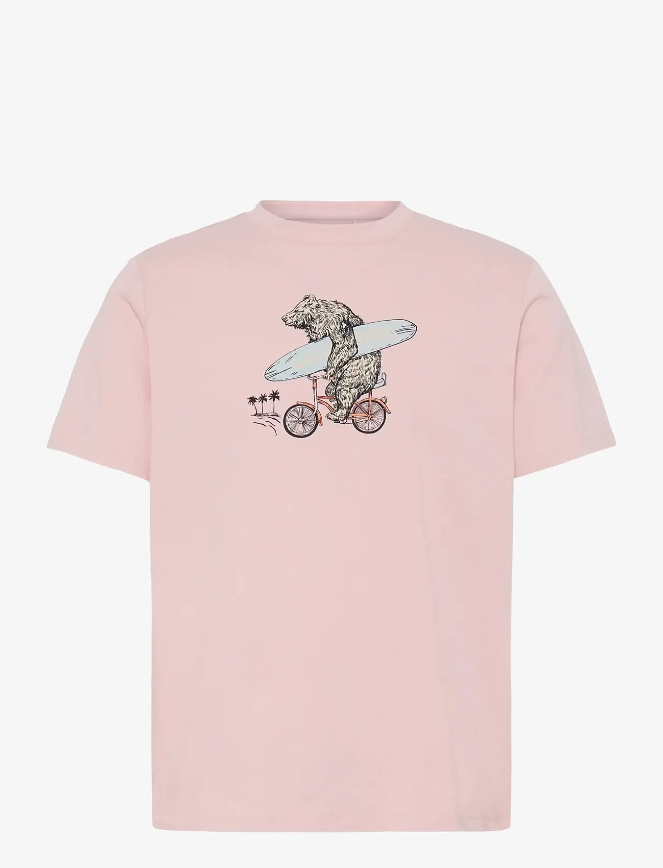 Blend - BHKARSTEN FUNNY S/S TEE - kortærmede t-shirts - bear peachskin - 1