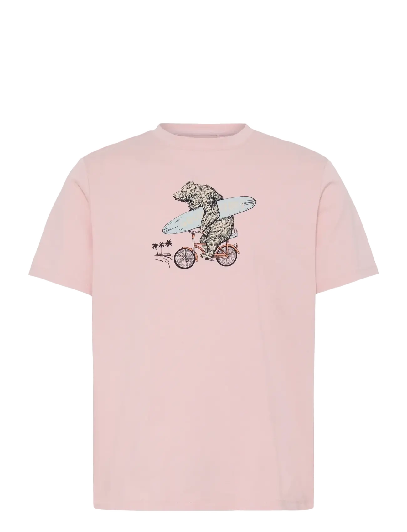 Blend BHKARSTEN FUNNY S/S TEE - Blend - BEAR PEACHSKIN / pink/rose