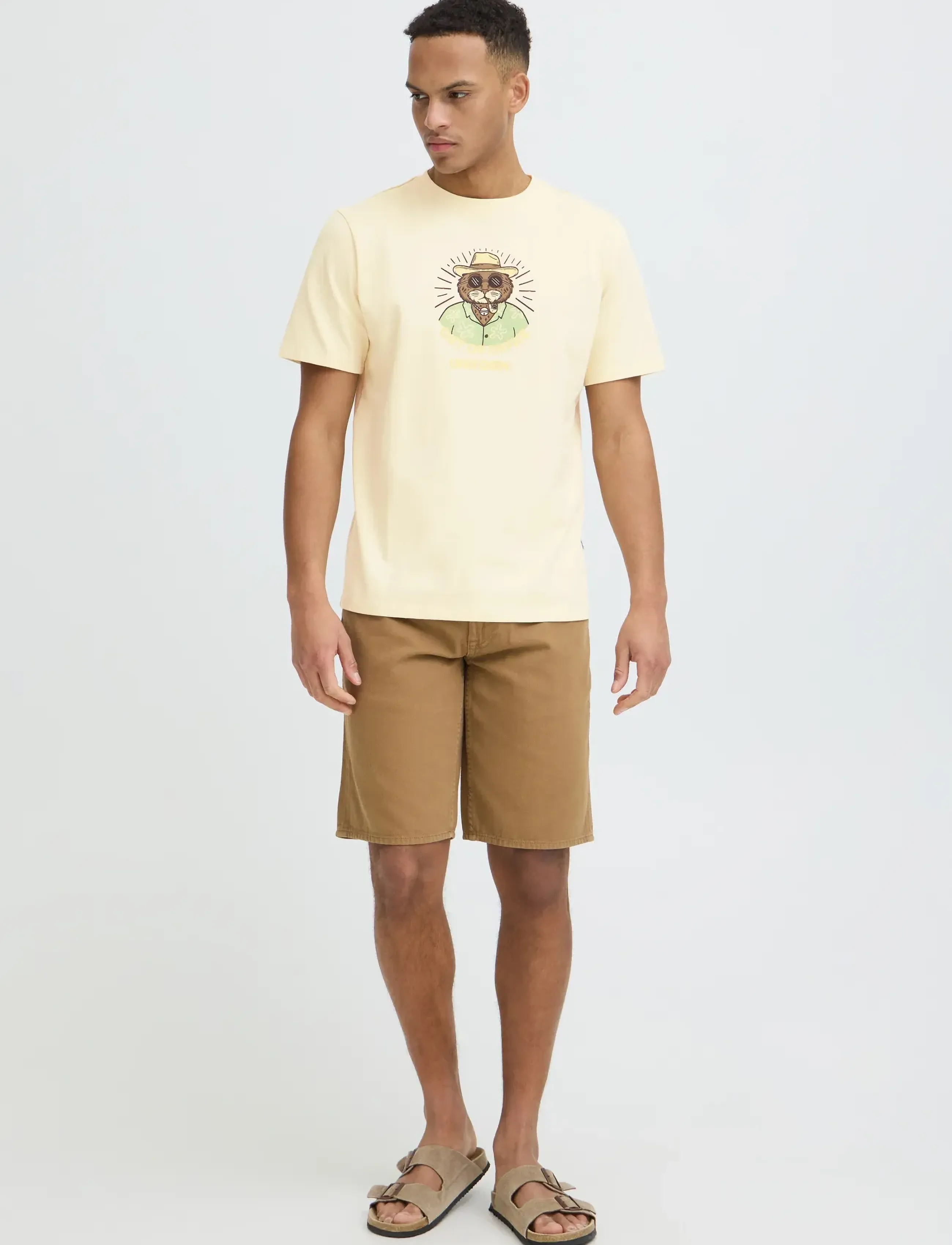 Blend Bhkarsten Funny S/S Tee, XL, Yellow, T-Shirts > Kortærmede, Herre