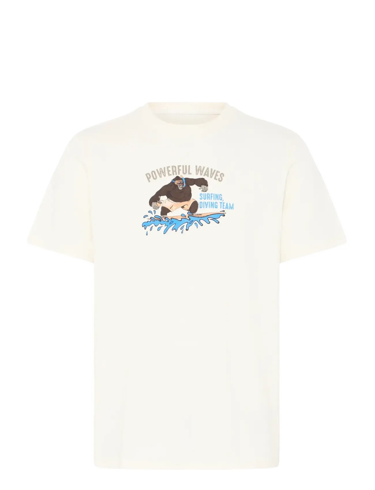 Blend BHKARSTEN FUNNY S/S TEE - Blend - GORILLA VANILLA ICE / cream