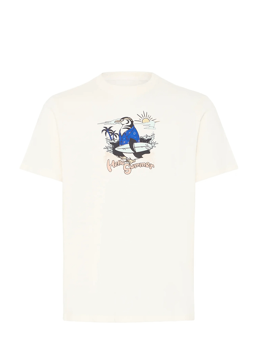 Blend - BHKARSTEN FUNNY S/S TEE - kurzärmelige t-shirts - penguin vanilla ice - 1