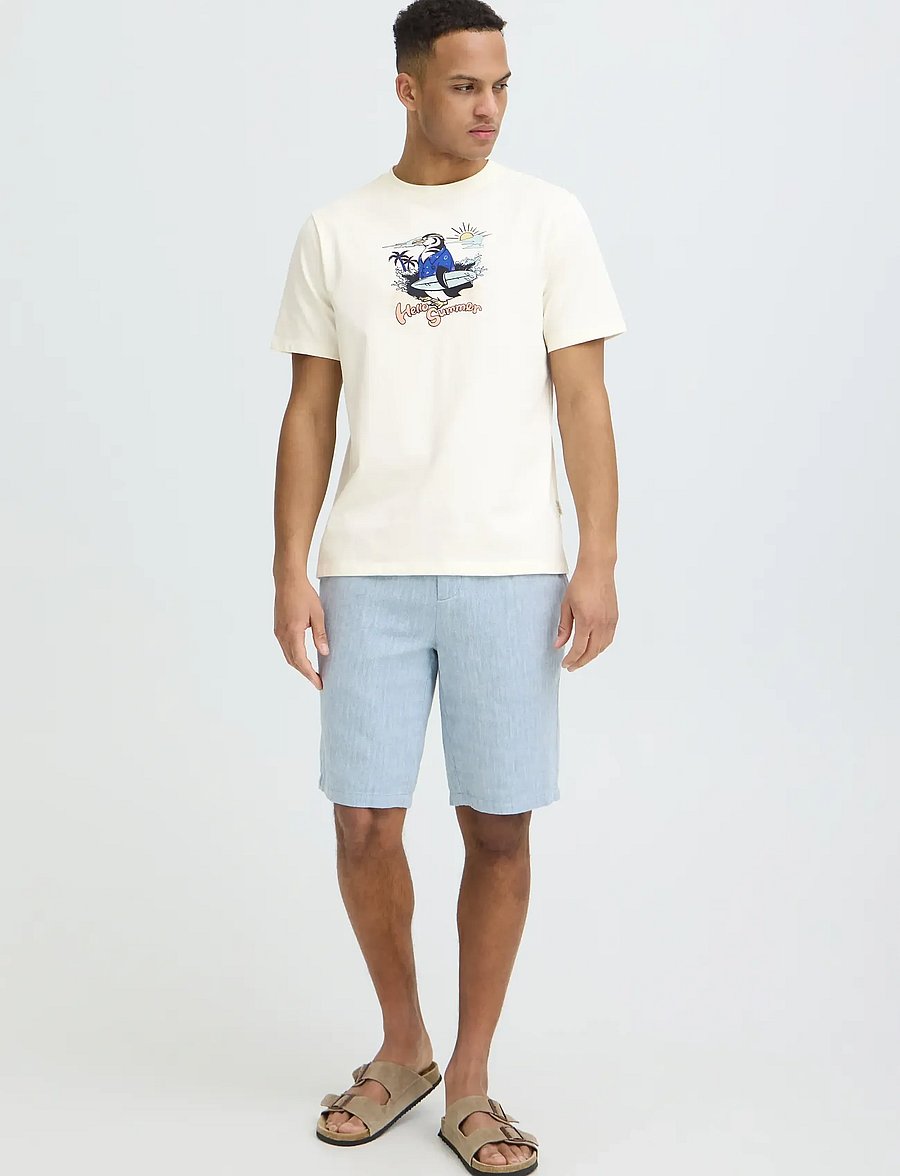 Blend - BHKARSTEN FUNNY S/S TEE - kurzärmelige t-shirts - penguin vanilla ice - 0