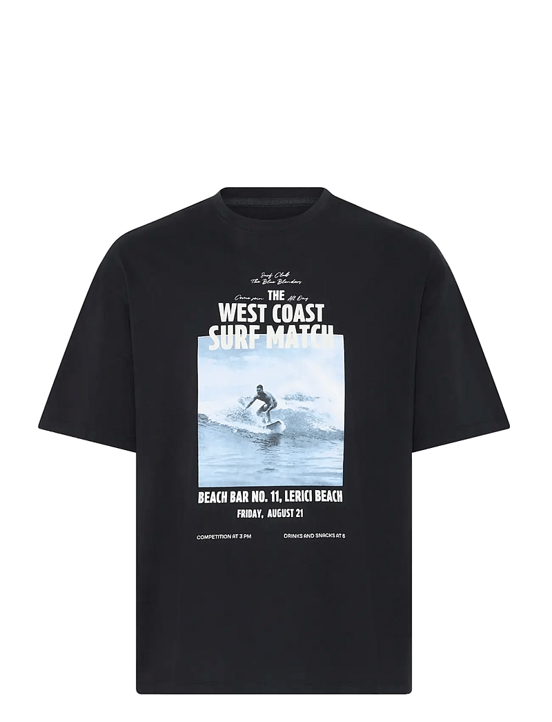 Blend - BHKYROS GRAPHIC S/S TEE - kurzärmelig - black beauty - 1