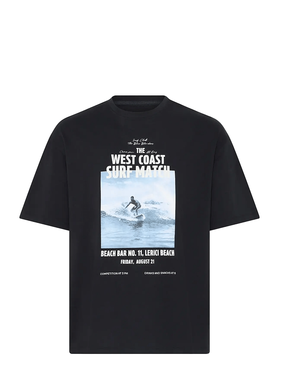 Blend - BHKYROS GRAPHIC S/S TEE - kurzärmelig - black beauty - 1
