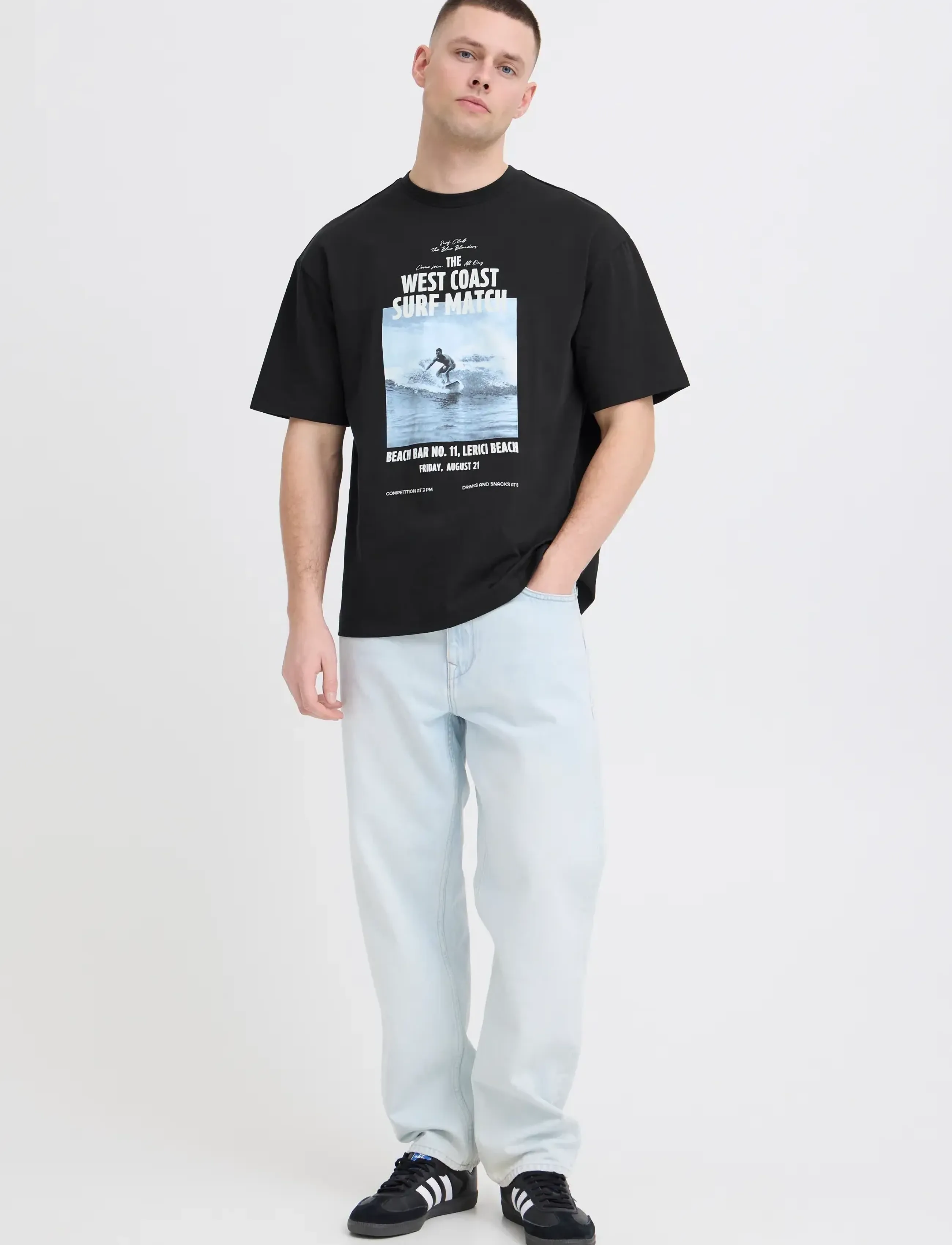 Blend BHKYROS GRAPHIC S/S TEE - T-shirts - BLACK BEAUTY / black