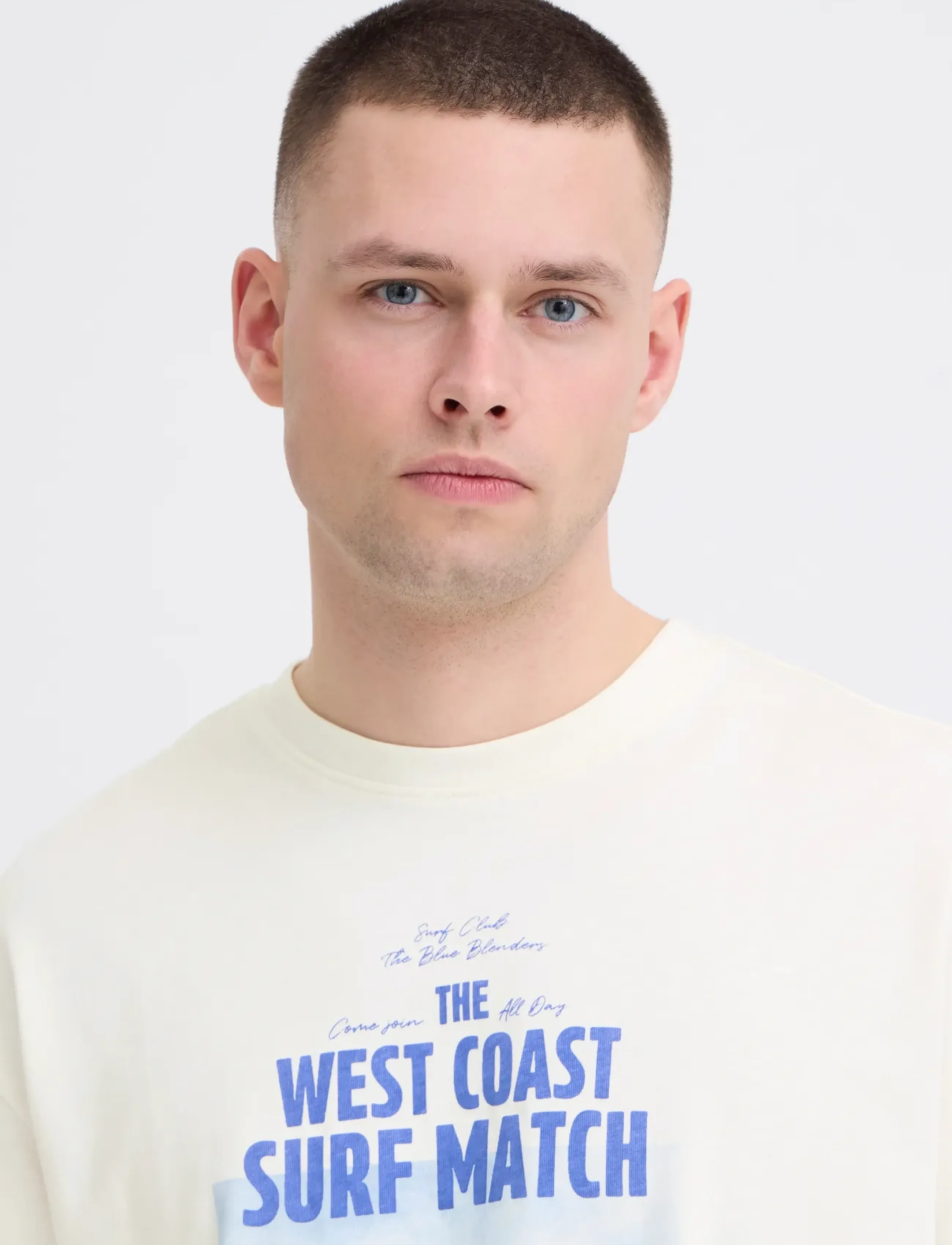 Blend - BHKYROS GRAPHIC S/S TEE - kurzärmelig - vanilla ice - 5