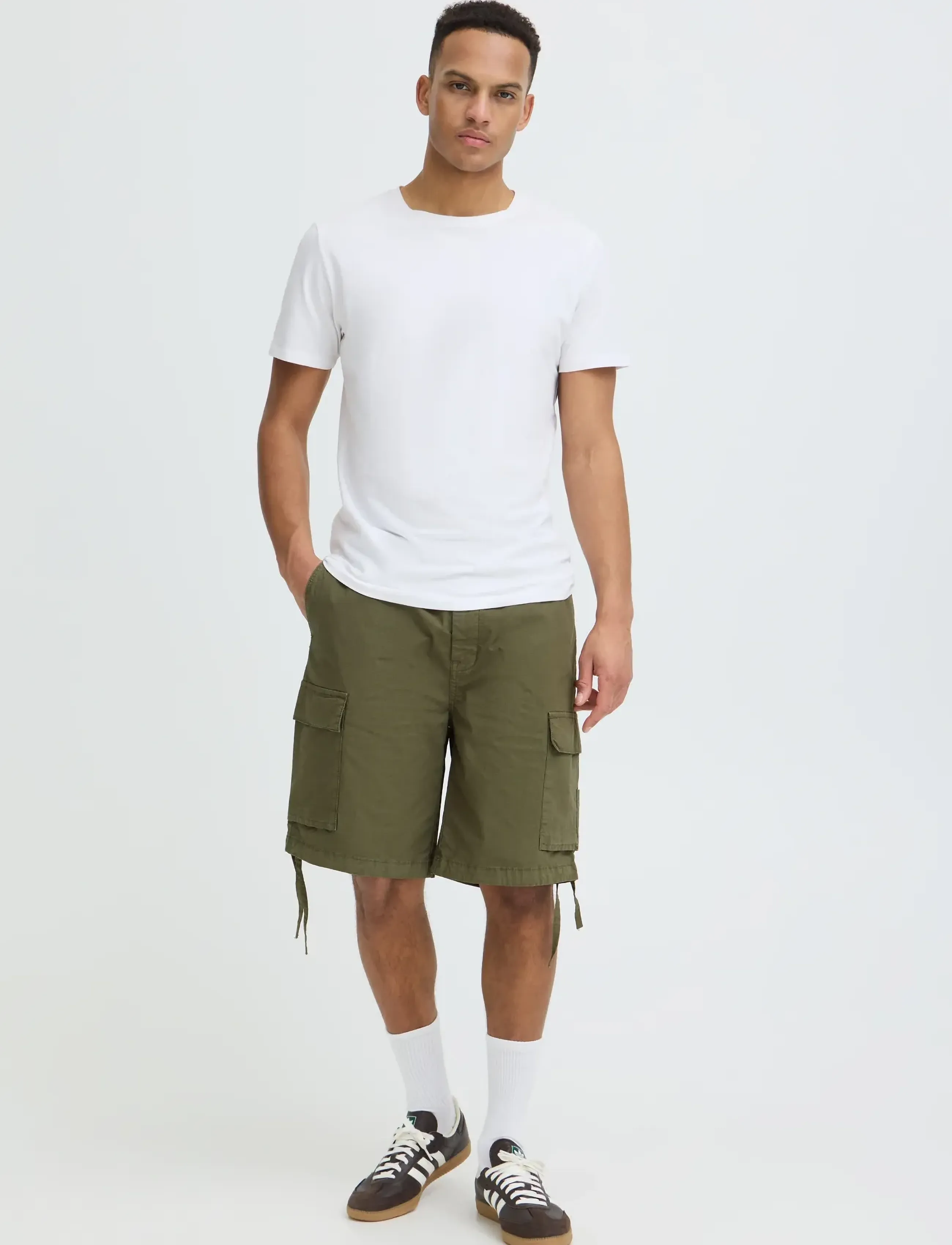 Blend Bhmaxim Relx Minirib Cargo, S, Khaki green, Shorts > Cargo Shorts, Herre