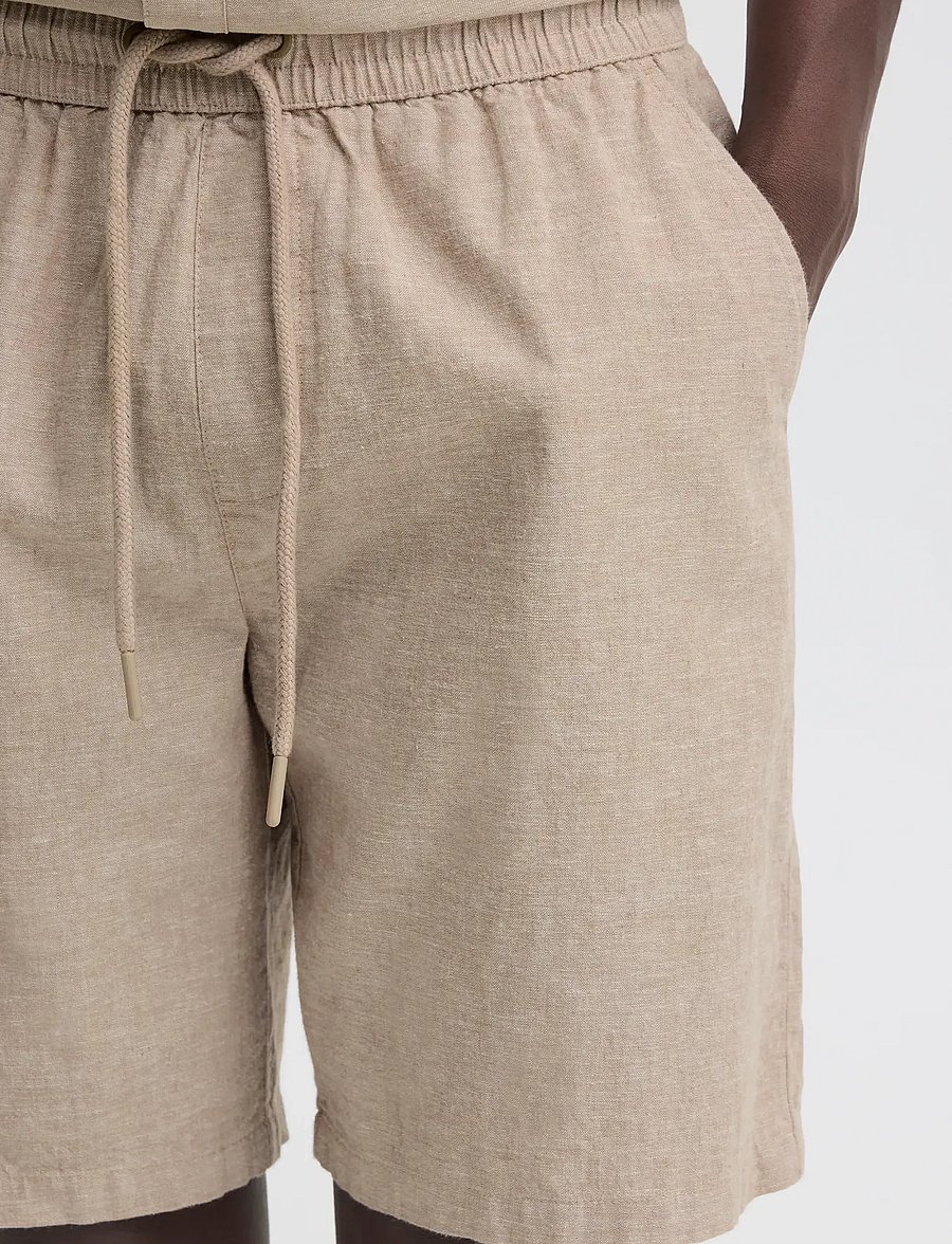 Blend - BHABAN LIN SHORTS PP NOOS - leinen-shorts - crockery - 4