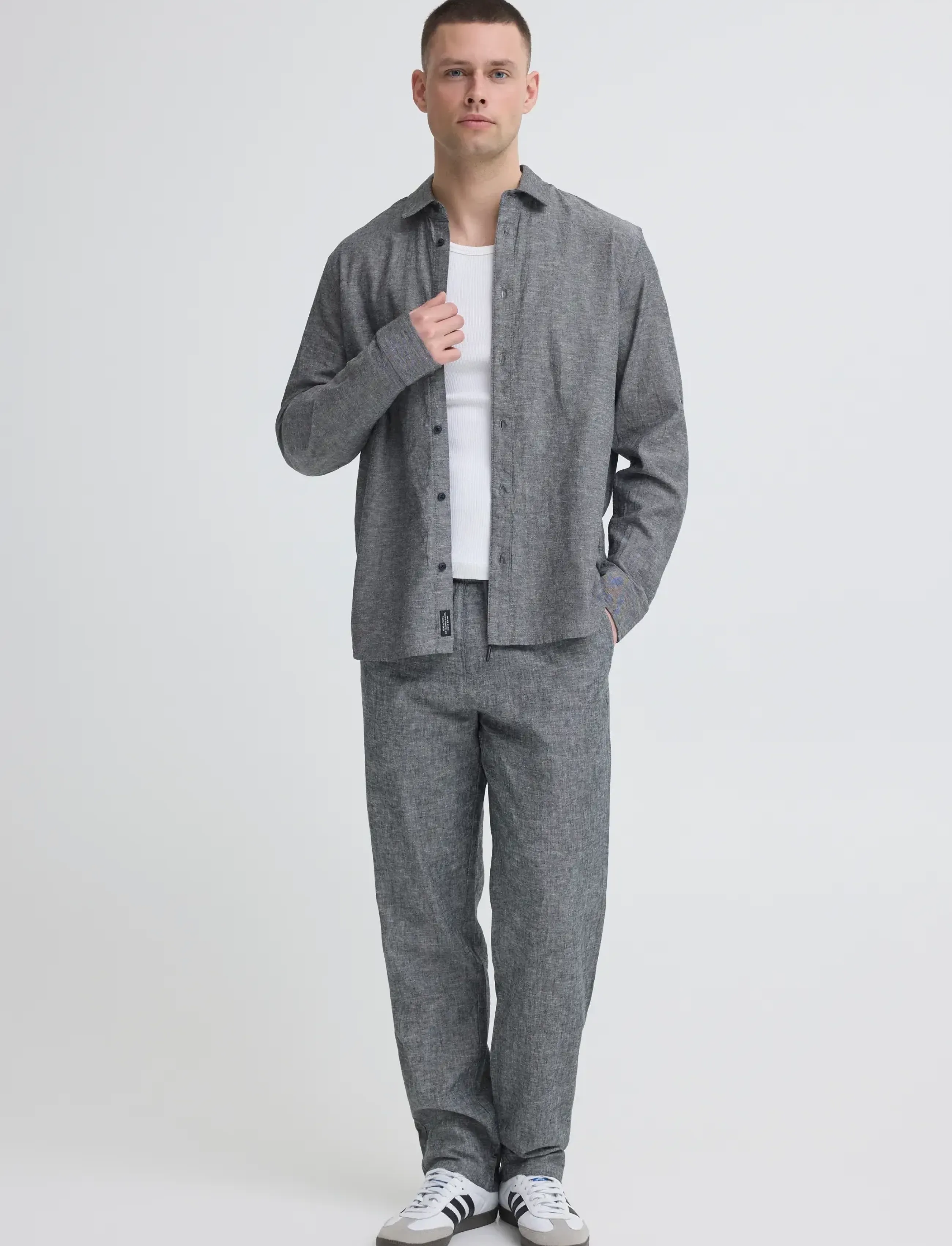 Blend Bhaban Lin Pants Pp Noos, 3XL, Grey, Bukser > Bukser I Hør, Herre