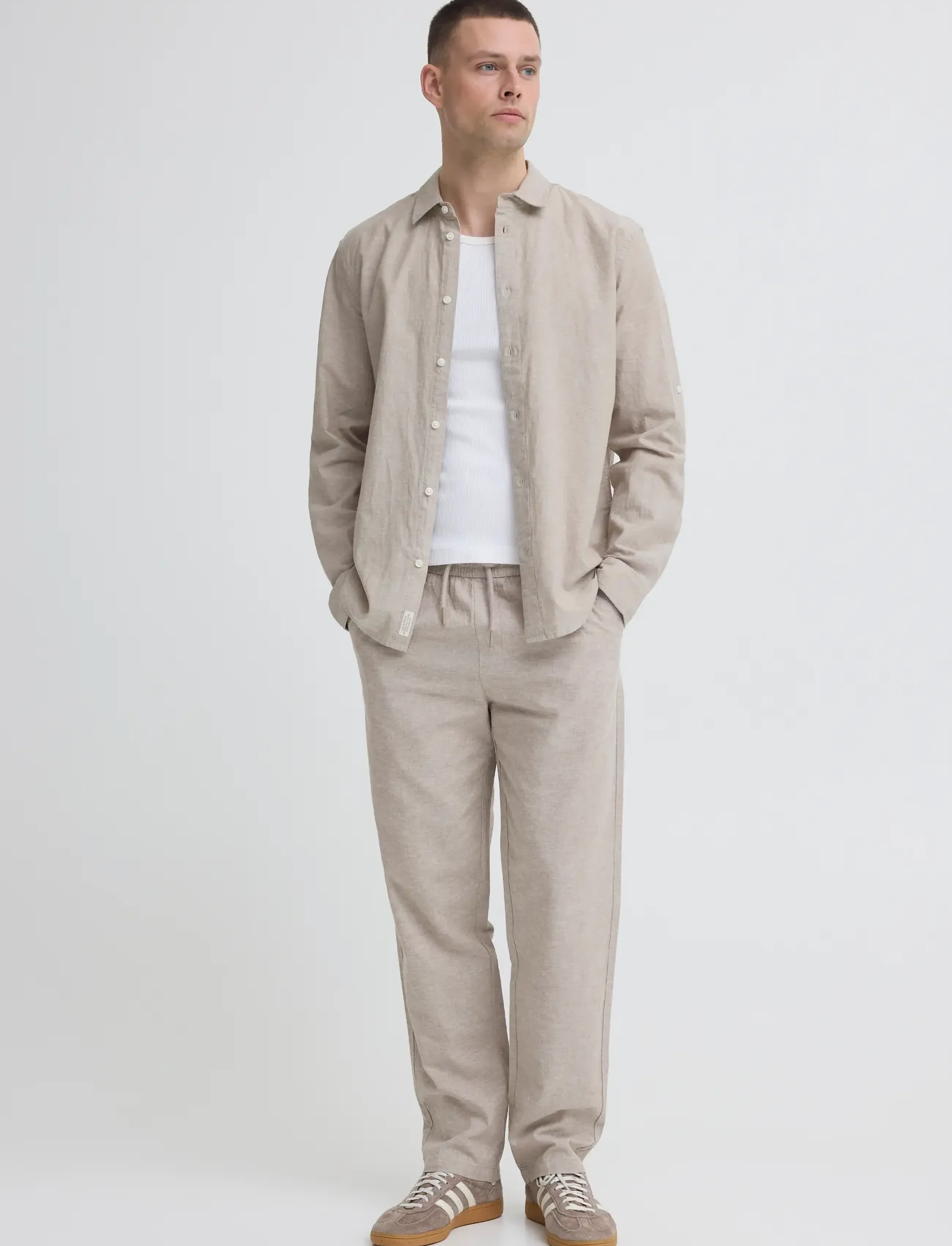 Blend Bhaban Lin Pants Pp Noos, 3XL, Beige, Bukser > Bukser I Hør, Herre