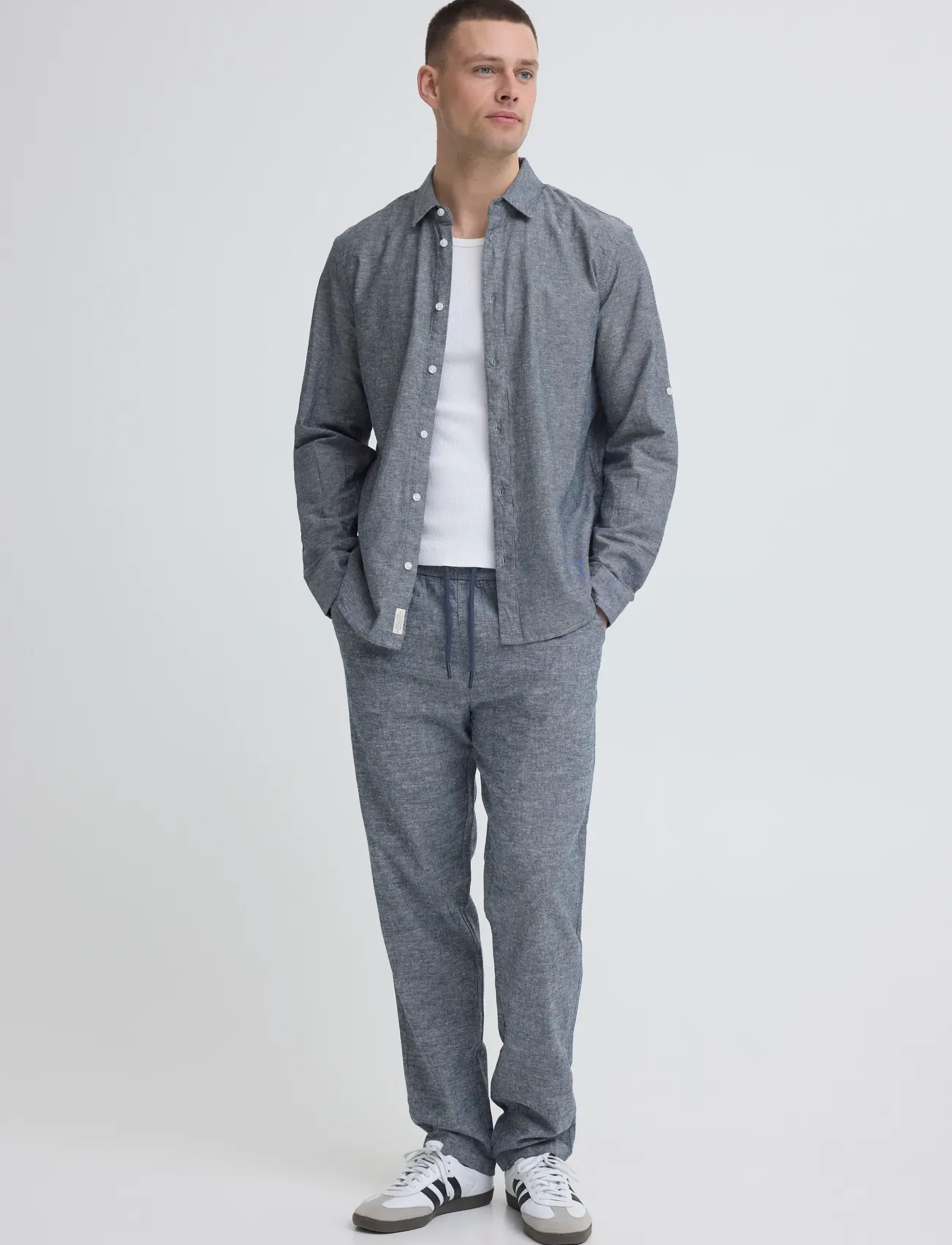 Blend Bhaban Lin Pants Pp Noos, XXL, Grey, Bukser > Bukser I Hør, Herre