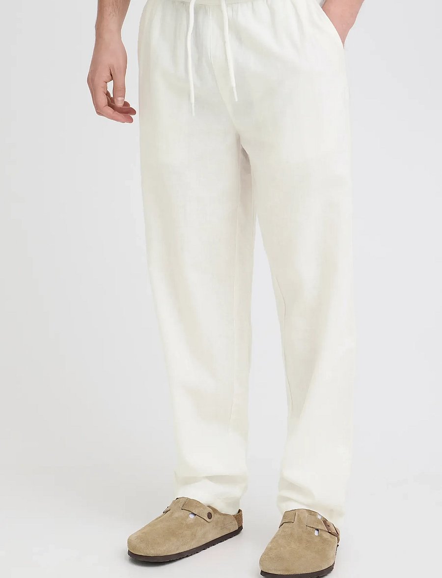 Blend - BHABAN LIN PANTS PP NOOS - leinenhosen - snow white - 5