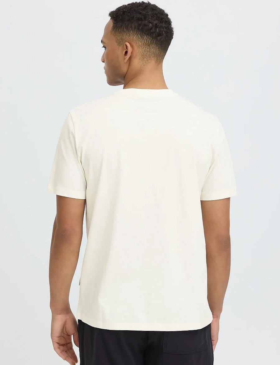 Blend - BHKALEB PRINTED POCKET S/S TEE - kurzärmelig - vanilla ice - 3