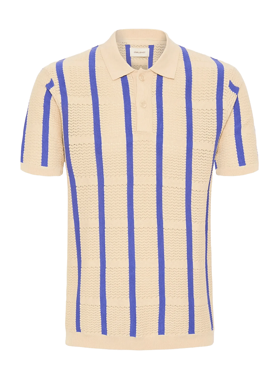 Blend - BHDARIN KNIT POLO - kootud polosärgid - bleachedsand - 1